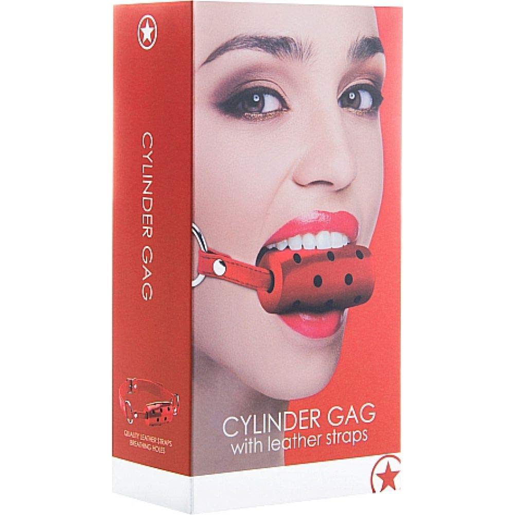 Premium Red Cylinder Gag for BDSM - Comfortable & Adjustable Adult Toy for Role Play, Bondage, and Sensory Play - Perfect for Couples & Beginners