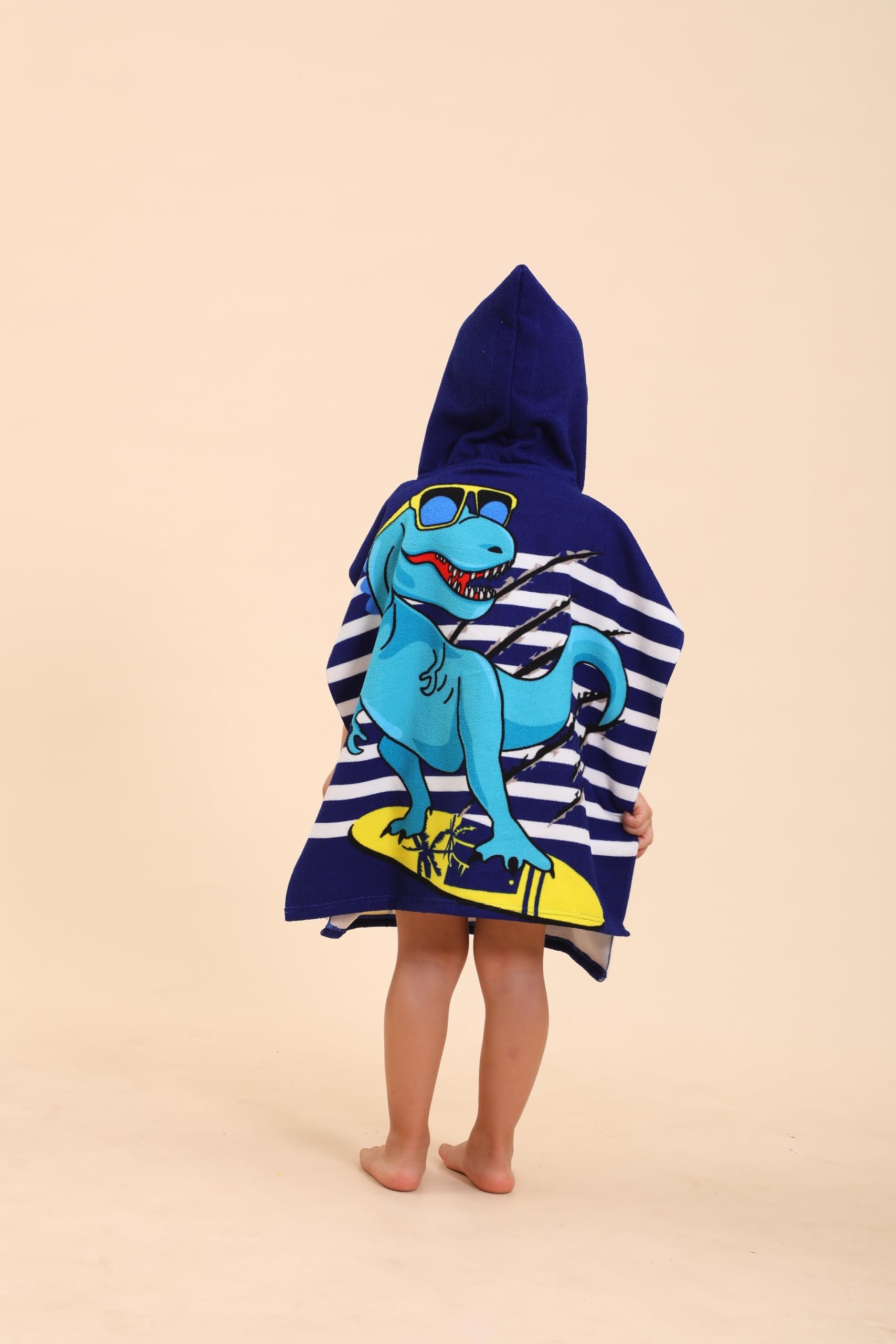 Dinosaur Hooded Towels for Kids - Soft & Absorbent Poncho Beach Towels for Boys & Girls (Ages 2-10) | Swim, Pool & Bath Time Essentials | Fun Wearable Towel Robes for Toddlers & Children