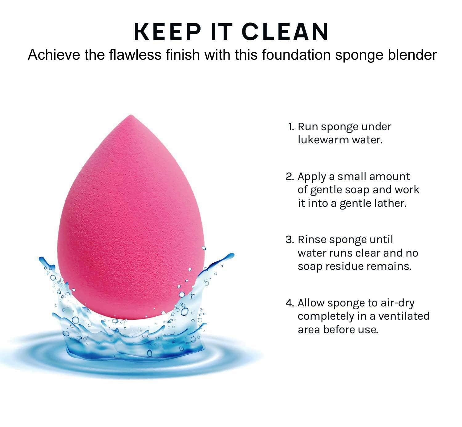 6-in-1 Professional Beauty Blender Sponge Set with Foundation Blender, Powder Puff & Cosmetic Pads | Makeup Sponge for Flawless Face & Contouring | Perfect for Women's Daily Makeup, Travel & Professional Use