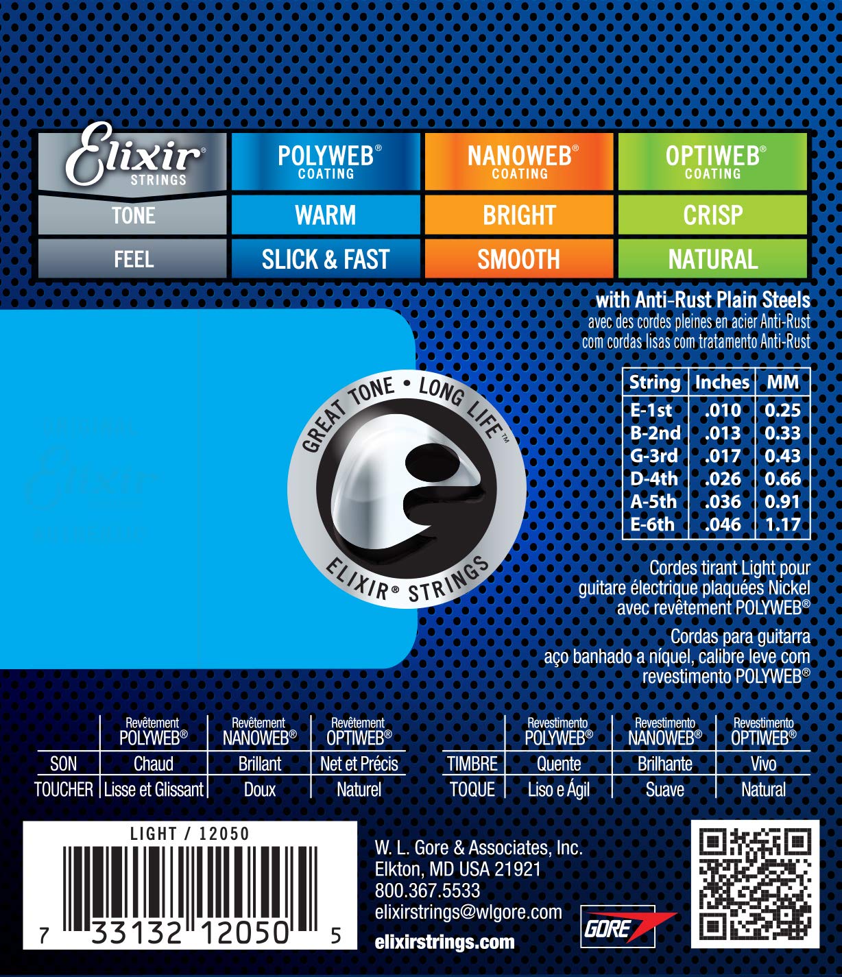 Elixir Electric Guitar Strings - Nickel Plated Steel with POLYWEB Coating | 10-46 Light Gauge 6-String Set | Long-Lasting Warm Tone & Smooth Feel | Perfect for Rock, Blues & Studio Recording