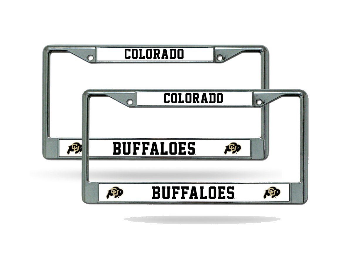Colorado Buffaloes Chrome Metal License Plate Frame Set - 2 Pack - Durable & Stylish for Cars, Trucks, SUVs - Perfect for CU Fans & Alumni Gifts