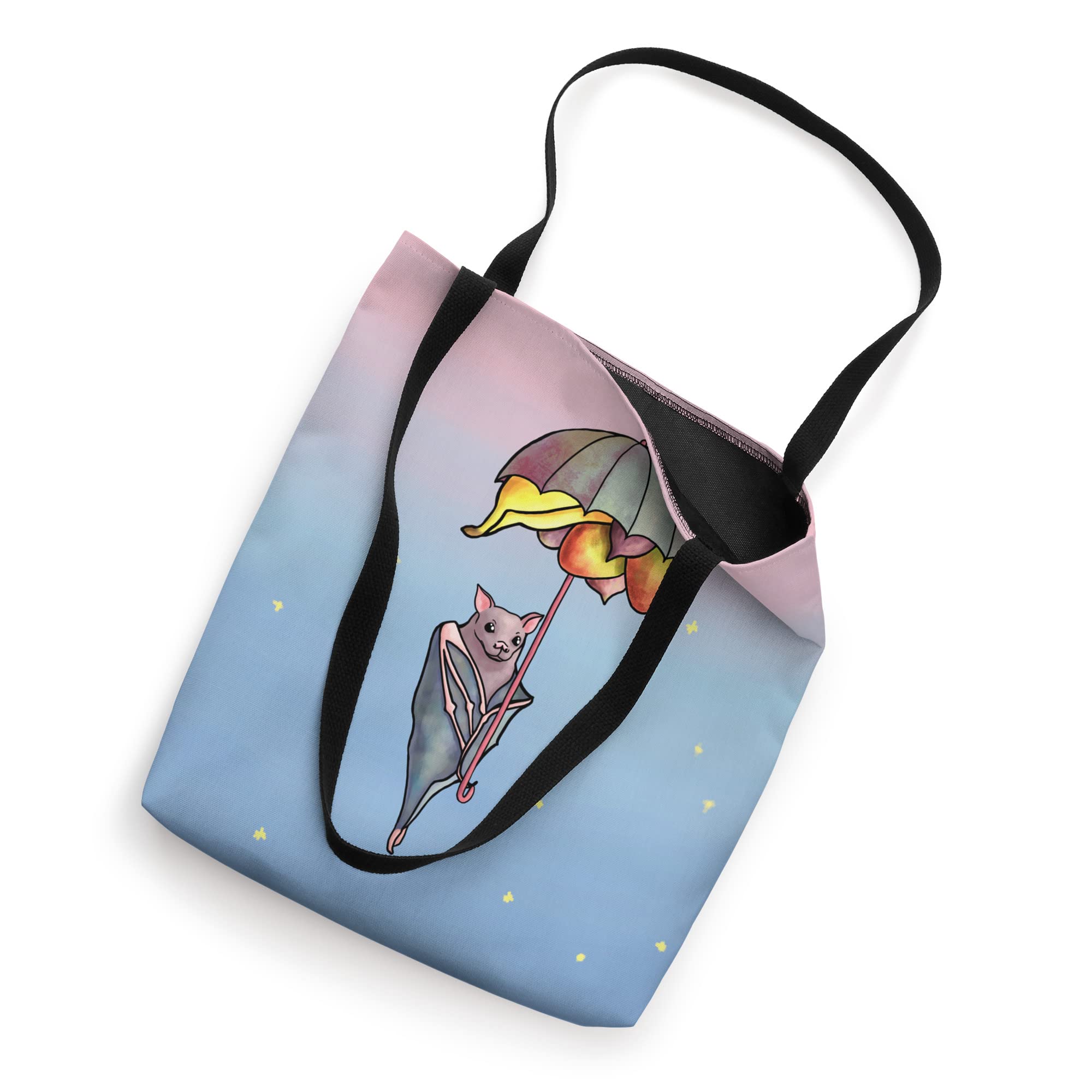 Stylish Cute Fruit Bat Print Umbrella Fruit Basket Tote Bag - Perfect for Grocery Shopping, Beach Trips & Eco-Friendly Daily Use