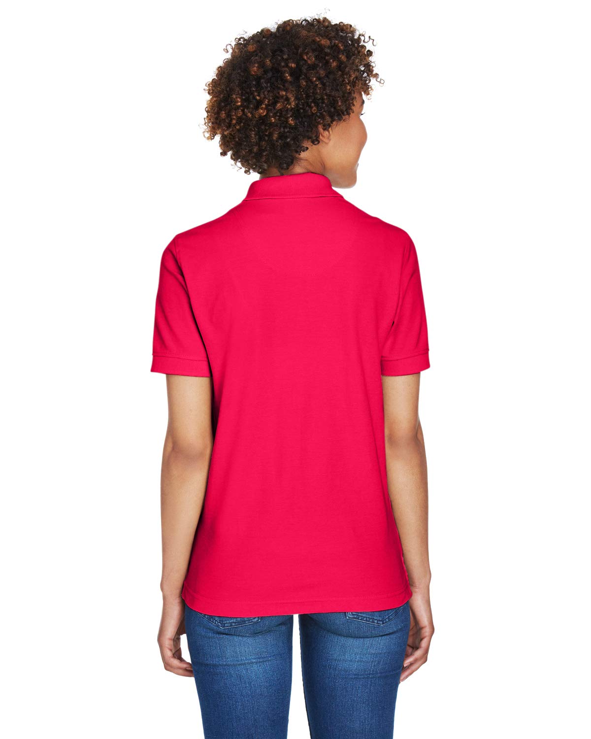UltraClub Women's Whisper Piqué Polo Shirt - Comfortable & Breathable Red Top for Golf, Tennis & Casual Wear