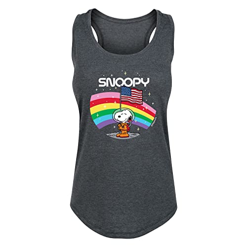 Snoopy Space Badge 2 - Heather Charcoal