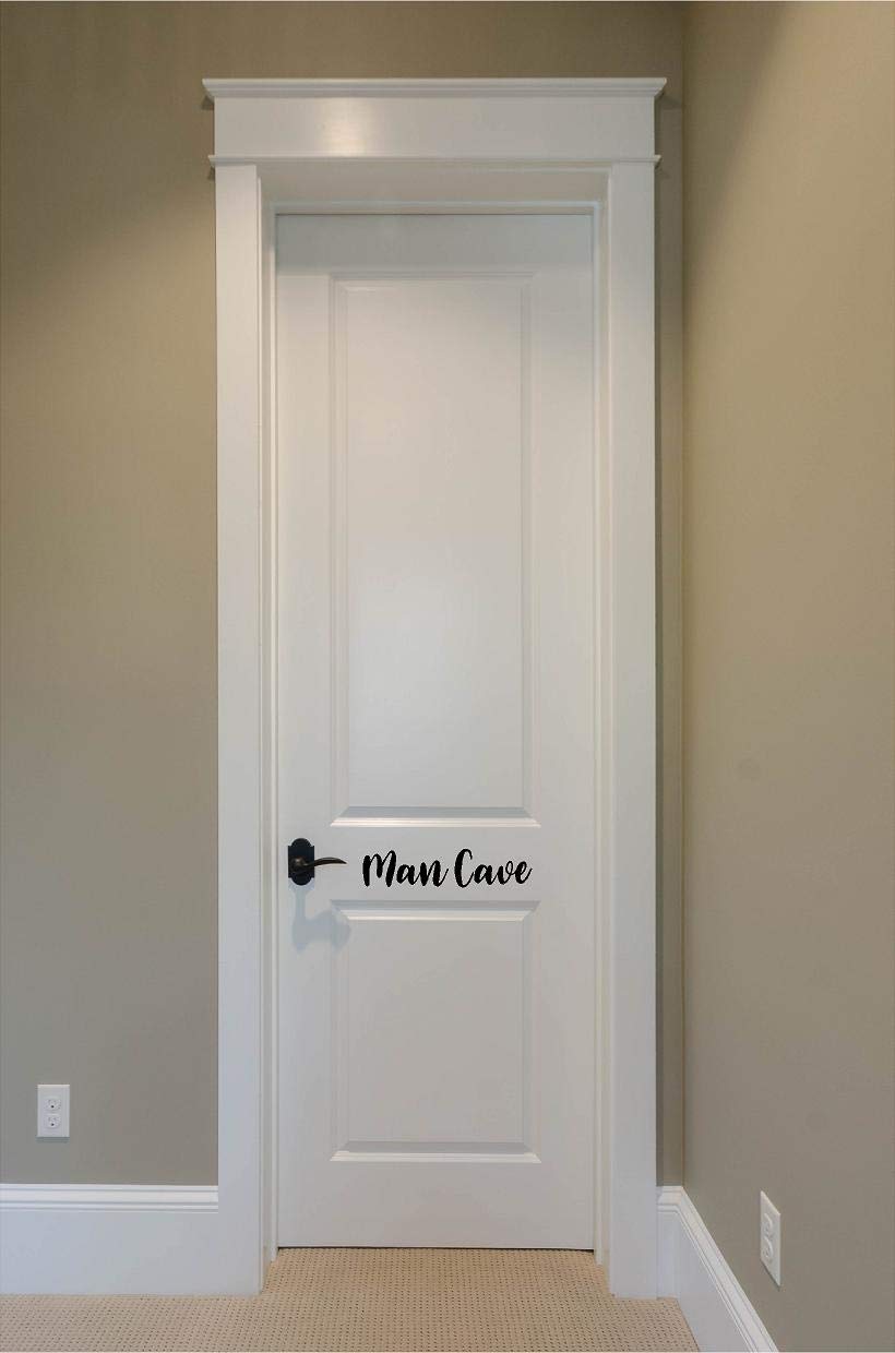 CreativeSignsnDesigns Black Vinyl Door Decal - Pantry, Restroom, Closet, Laundry, Office, Bathroom & Man Cave Decor - Perfect for Home, Office & Commercial Spaces