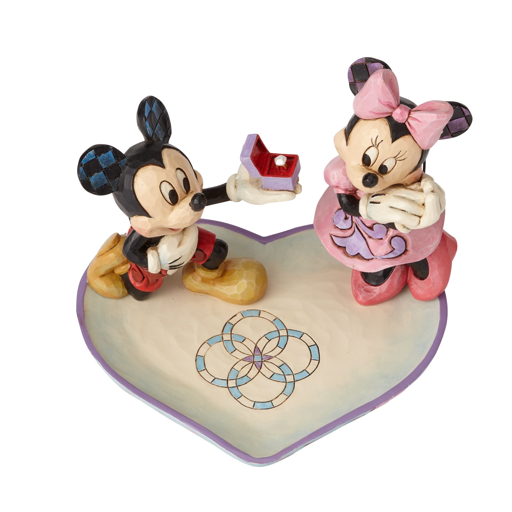 Mickey & Minnie Mouse Ceramic Ring Dish - Cute Disney Couple Jewelry Holder for Wedding, Anniversary & Valentine's Day Gifts - Perfect for Rings, Earrings & Small Trinkets