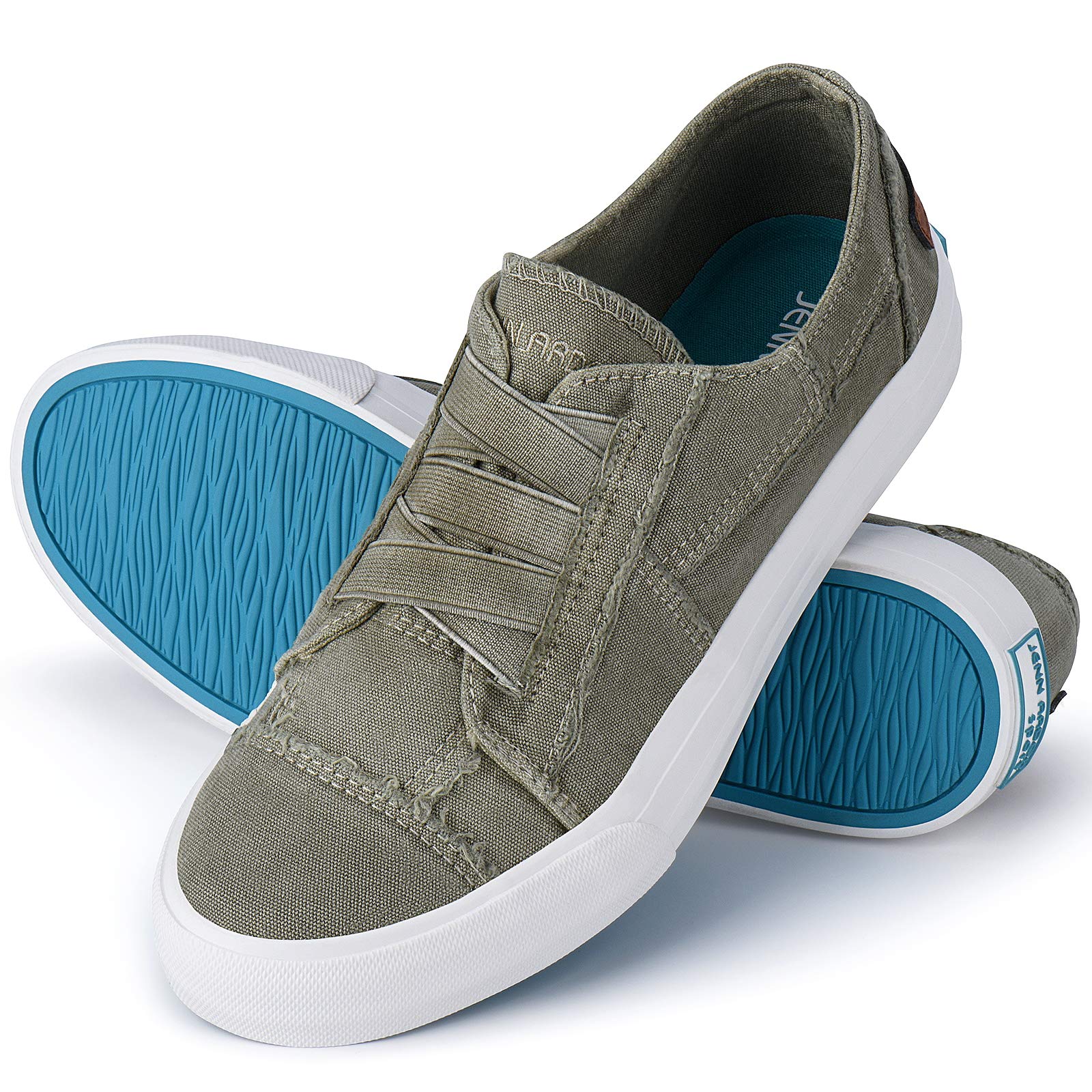 **JENN ARDOR Women's Slip-On Sneakers - No Lace Elastic Low Top Canvas Shoes for Women | Comfortable & Stylish Casual Walking Shoes for Everyday Wear, Travel & Outings**