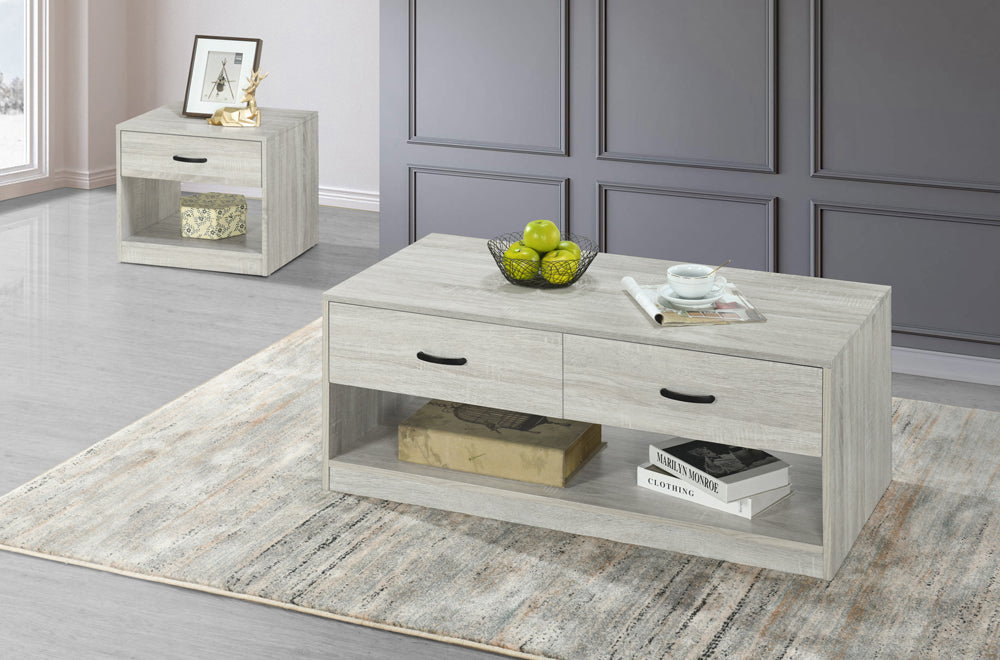 Beachwood White Wood Coffee Table - Modern Living Room Furniture for Small Spaces - Model #5140 - Perfect for Apartments, Condos & Cozy Homes