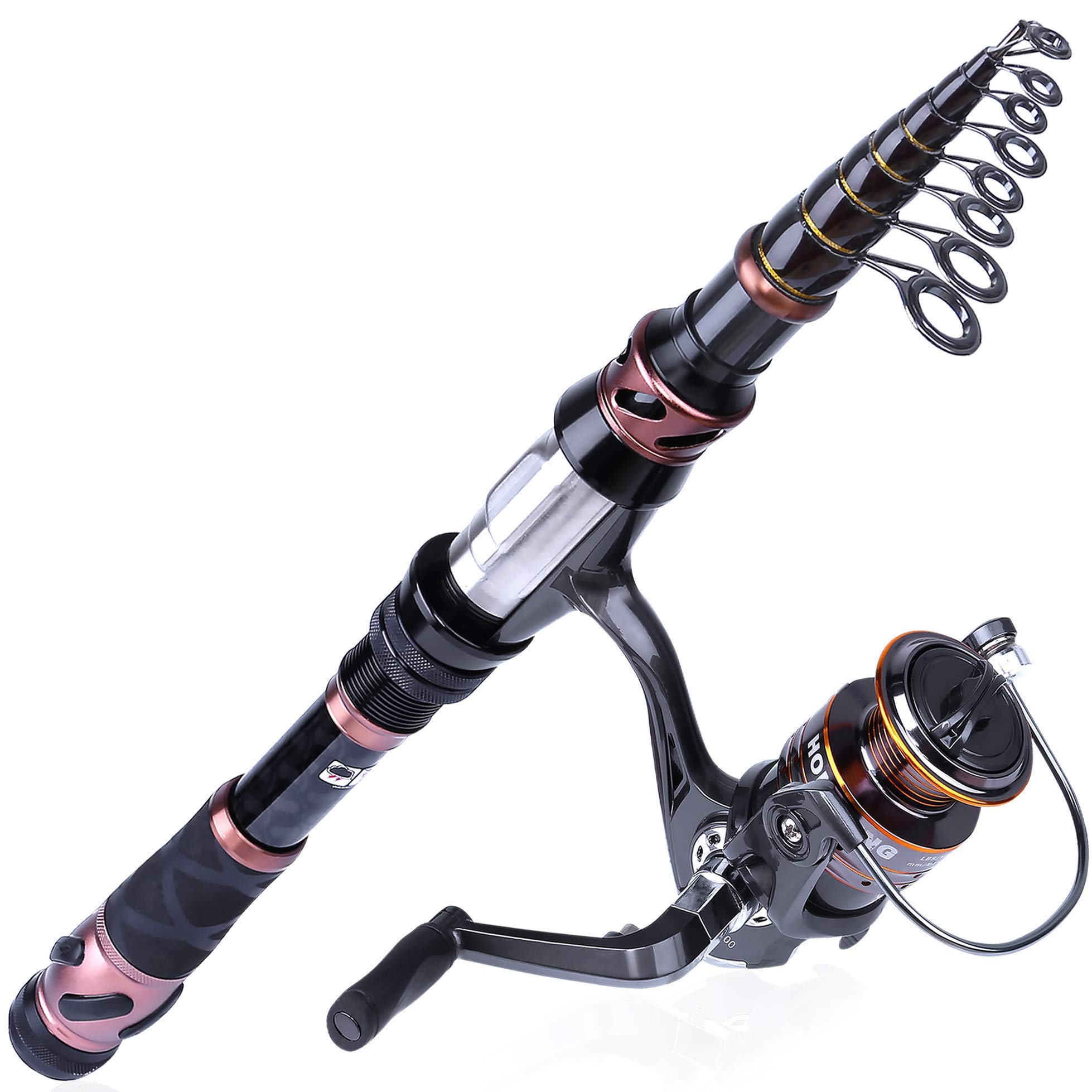 PLUSINNO Fishing Rod and Reel Combos Kit - 212Pcs Complete Saltwater & Freshwater Fishing Tackle Set with Tackle Box | Ideal for Bass, Trout, and Offshore Fishing Trips
