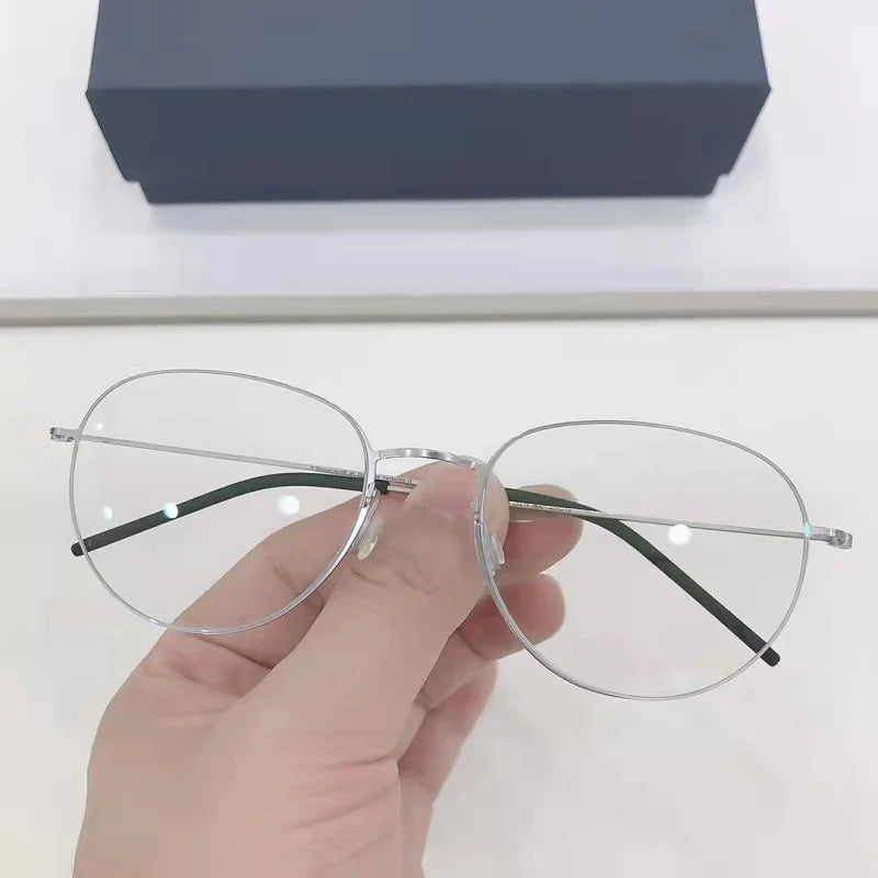 Stylish Aimee Unisex Full Rim Oval Screwless Titanium Eyeglasses Frame 5512 - Lightweight & Durable for Work, Reading & Everyday Wear