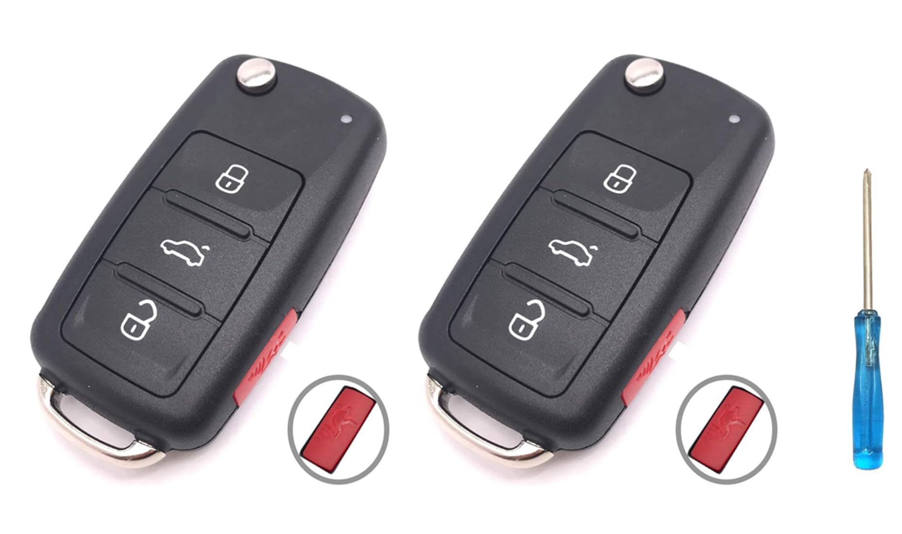 Replacement Keyless Entry Key Fob Cover Case for Volkswagen VW Jetta Passat - 4 Button Remote Control Key Shell Protector | Durable Car Accessory for Daily Commute & Travel