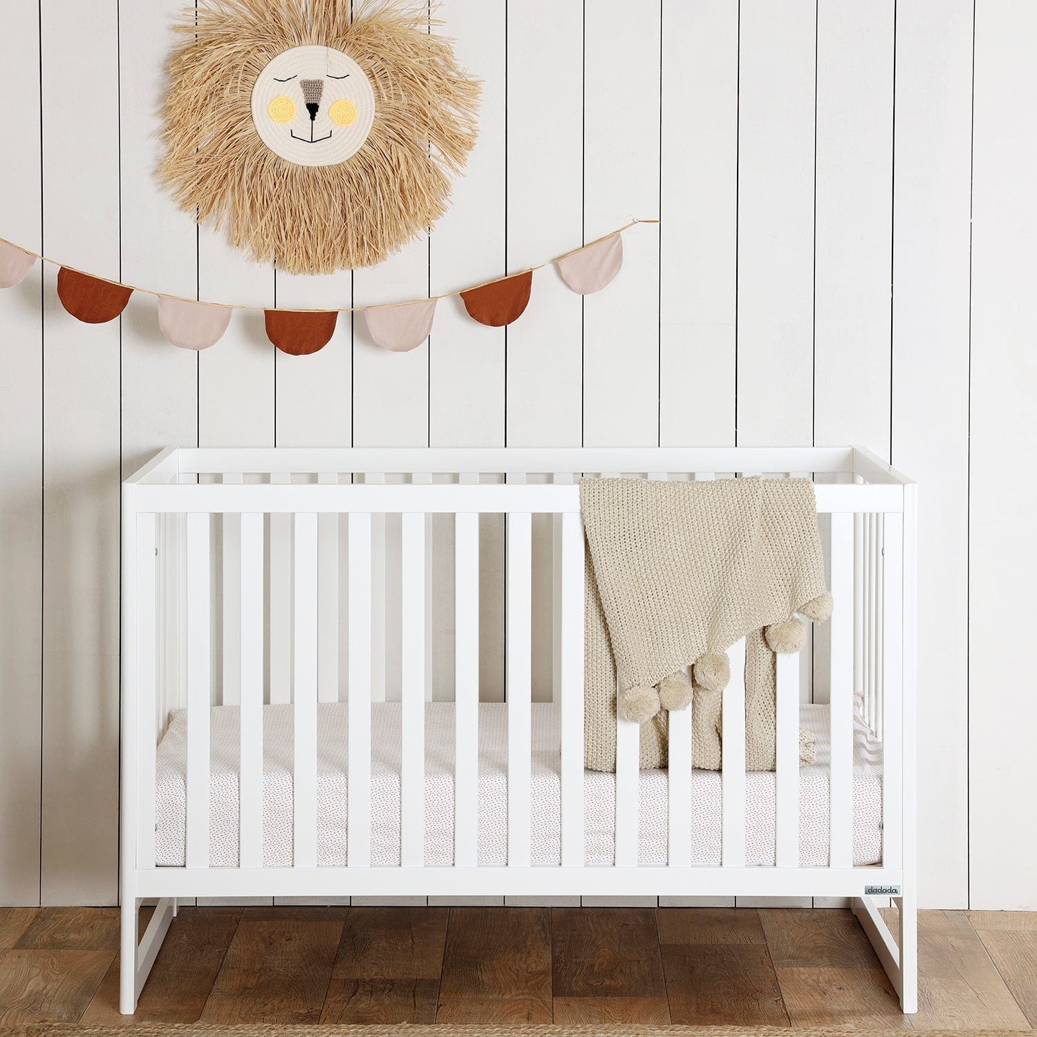 Austin 3-in-1 Convertible Baby Crib - White Wooden Toddler Bed with Mattress - Nursery Furniture for Newborn to Big Kid Transition | Perfect for Modern Nursery & Bedroom Decor