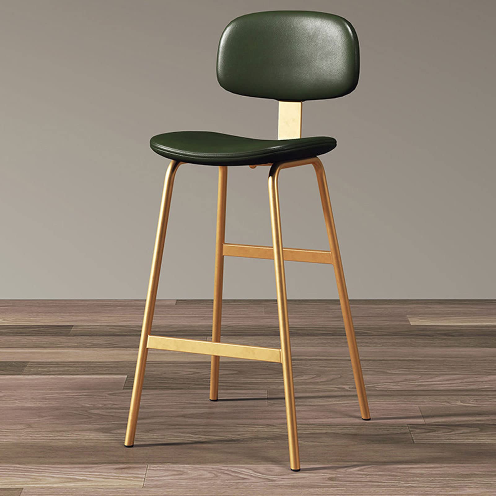 Premium Leather Bar Stool - Iron Frame High Bar Chair for Kitchen Counter, Breakfast Nook & Home Island | Modern Bar Stools for Cafes, Lounges & Pubs (Perfect for Entertaining & Small Space Dining)