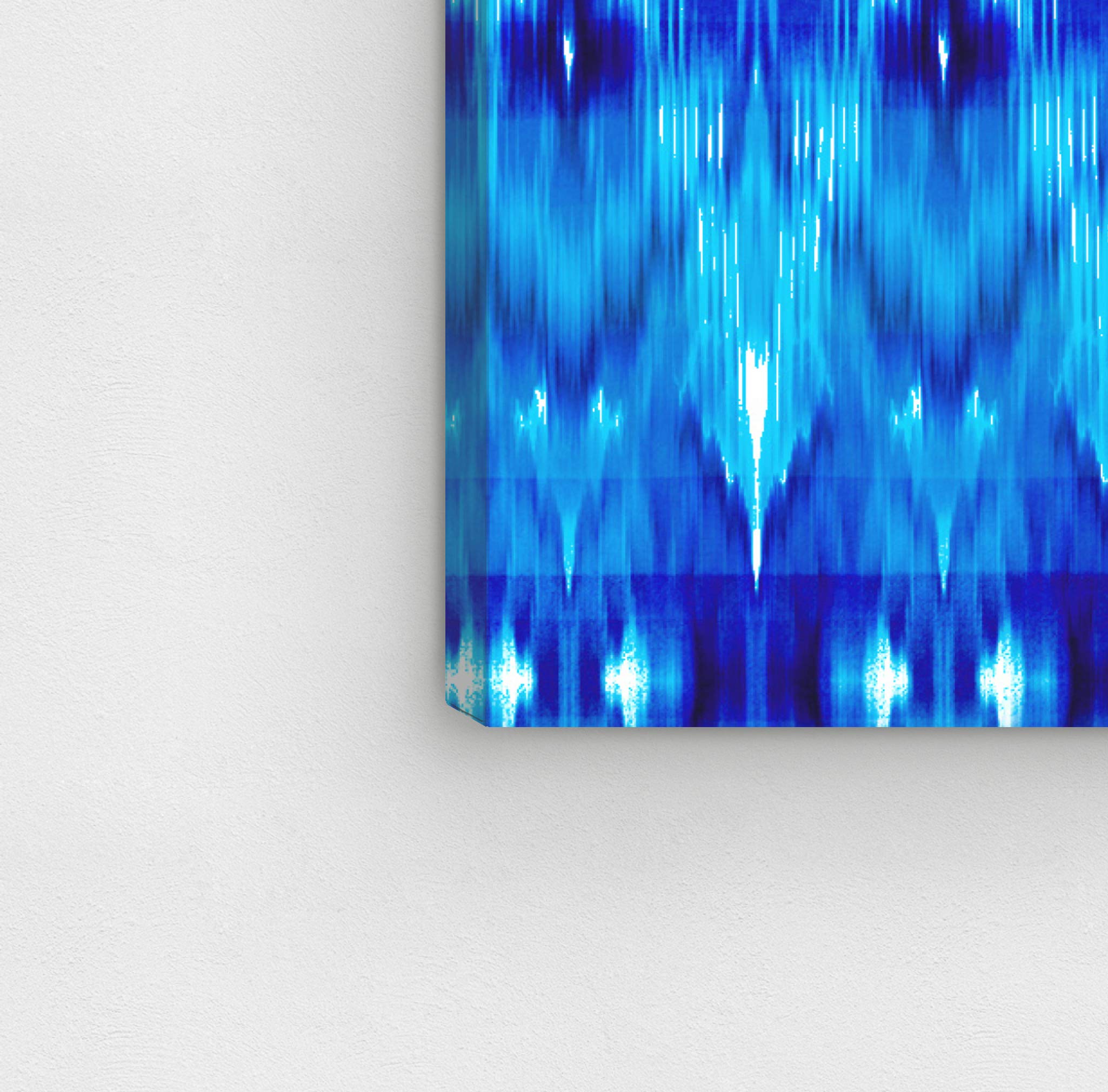 Abstract Wall Art Canvas Print - Blue & White Modern Home Decor - 36x24 Inches - Premium Gallery Wrapped Painting for Living Room, Bedroom & Office