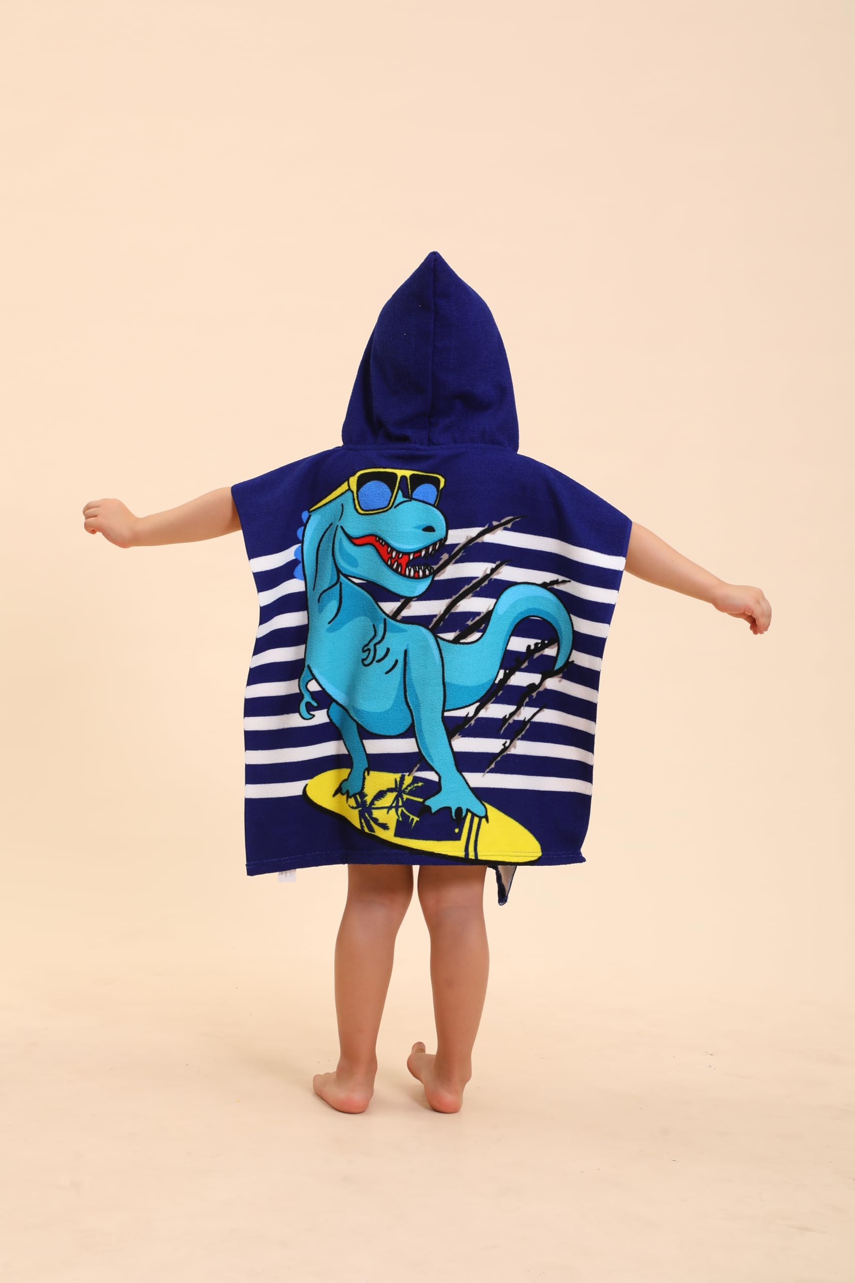 Dinosaur Hooded Towels for Kids - Soft & Absorbent Poncho Beach Towels for Boys & Girls (Ages 2-10) | Swim, Pool & Bath Time Essentials | Fun Wearable Towel Robes for Toddlers & Children