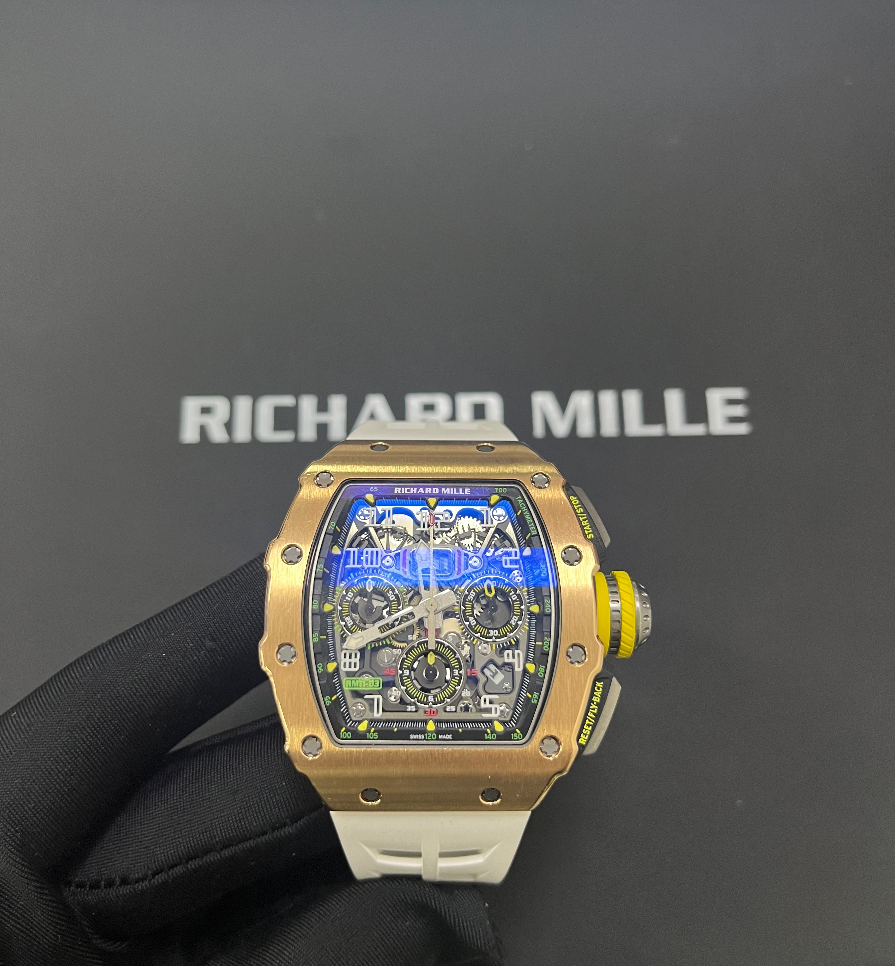 Richard Mille RM 11-03 Rose Gold Titanium Automatic Flyback Chronograph Watch - Luxury Sports Timepiece for Racing Enthusiasts & Collectors