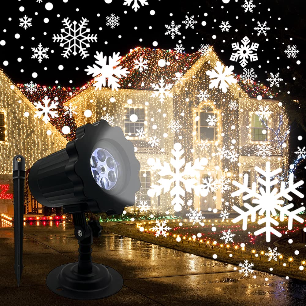 Christmas Snowflake Projector Lights Outdoor - Waterproof Holiday Projector for Yard, Garden, and House Decor - Perfect for Xmas, Winter Parties, and Seasonal Celebrations