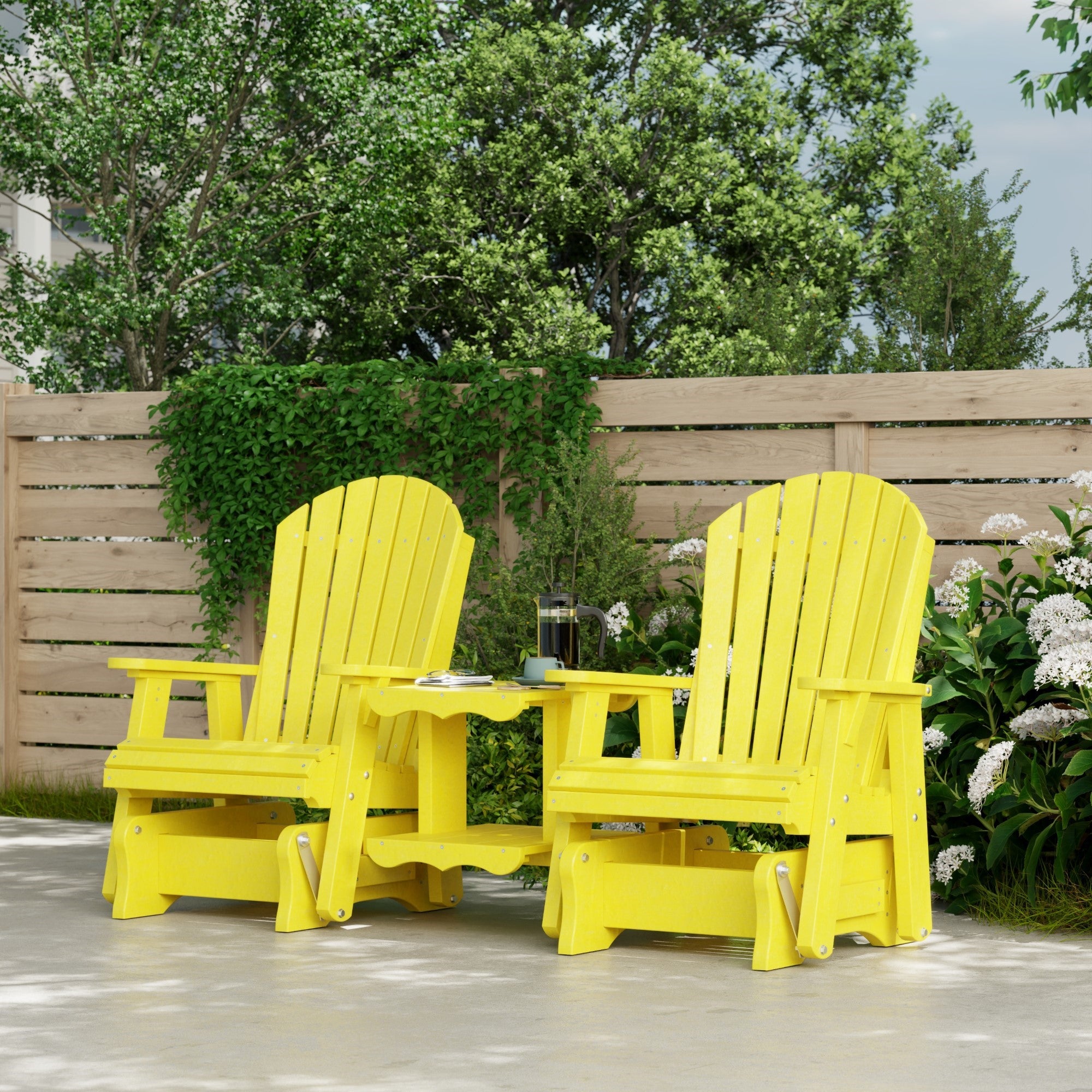 Heritage Double Rocking Tee Bench - Solid Wood Porch Swing Bench for Outdoor Garden, Patio, and Backyard Relaxation | Perfect for Reading, Lounging, and Enjoying Nature