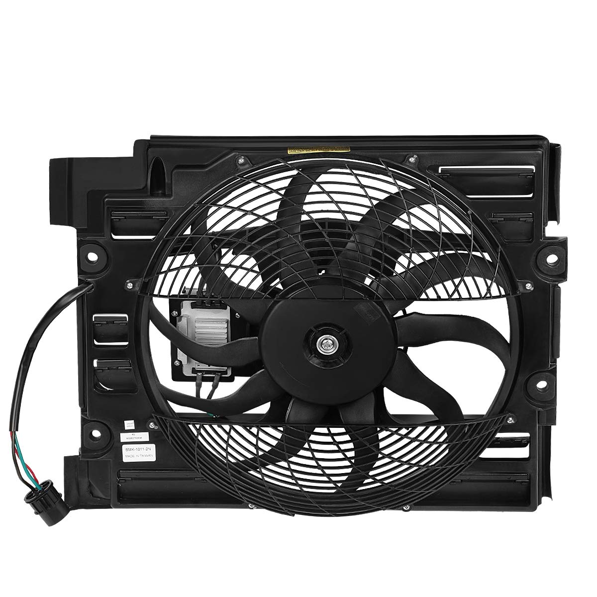 DNA MOTORING OEM-RF-0060 High Performance Radiator Cooling Fan Assembly - Direct Replacement for 2001-2003 BMW 525i, 1999-2000 528i & 2001-2003 530i - Improved Cooling Efficiency for Better Engine Performance - Perfect for Daily Driving & Hot Weather Conditions