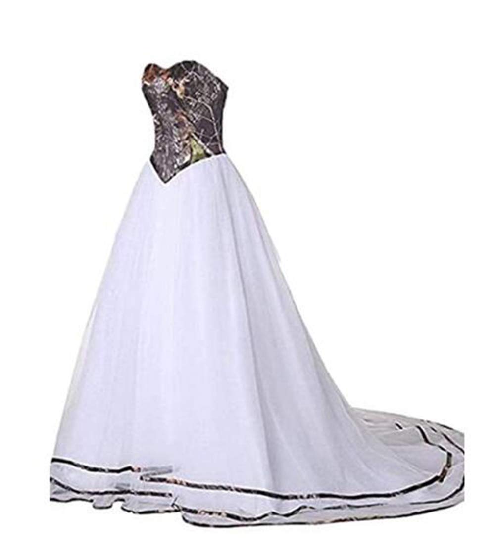 Women's Camouflage Wedding Dresses - Long Sleeve Camo Bridal Gowns for Plus Size Brides | Perfect for Outdoor, Military-Themed, and Boho Chic Weddings