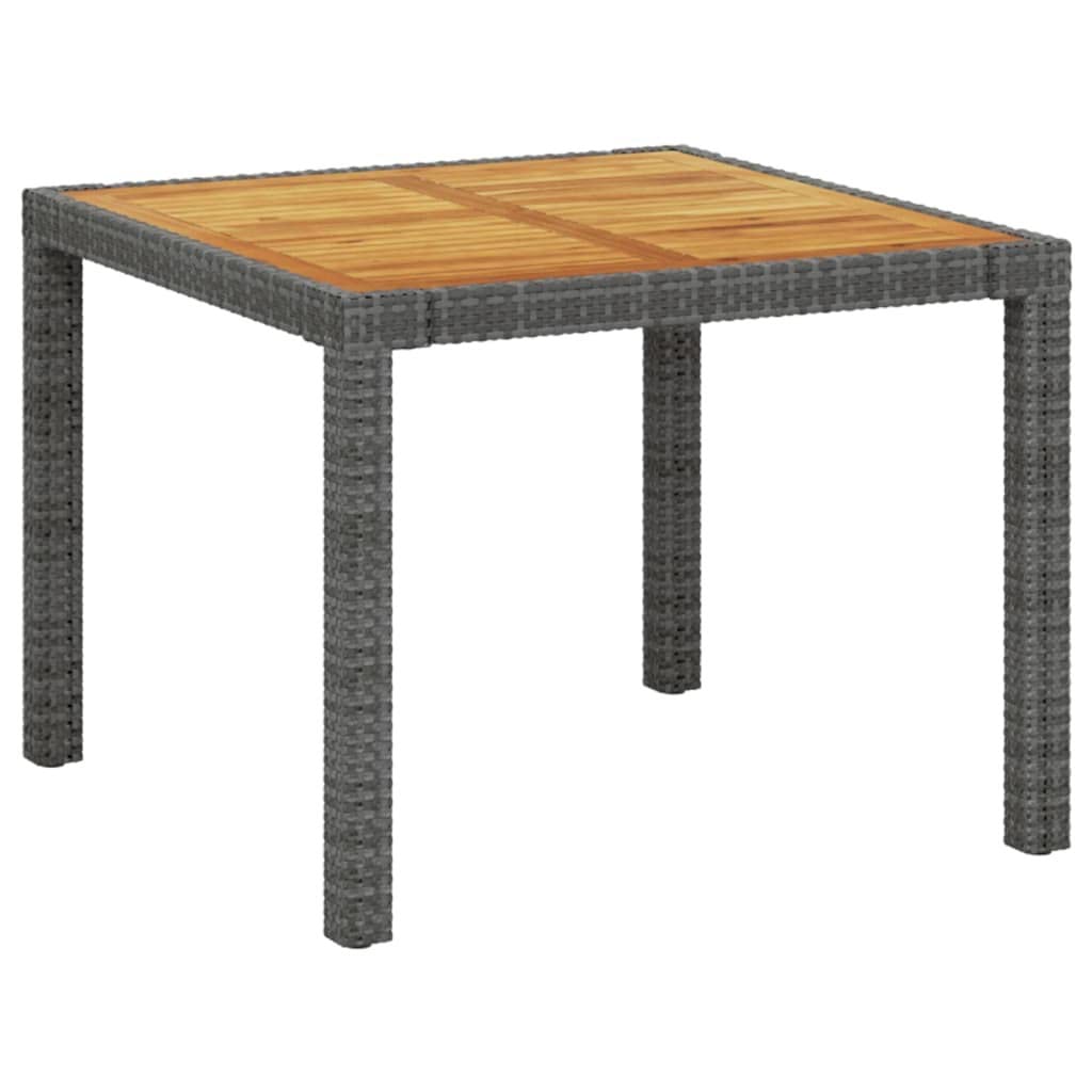 vidaXL 3-Piece Patio Dining Set with Cushions - Gray Poly Rattan Outdoor Furniture for Garden, Terrace, Balcony - Perfect for Al Fresco Dining, Backyard BBQs & Relaxing Outdoors