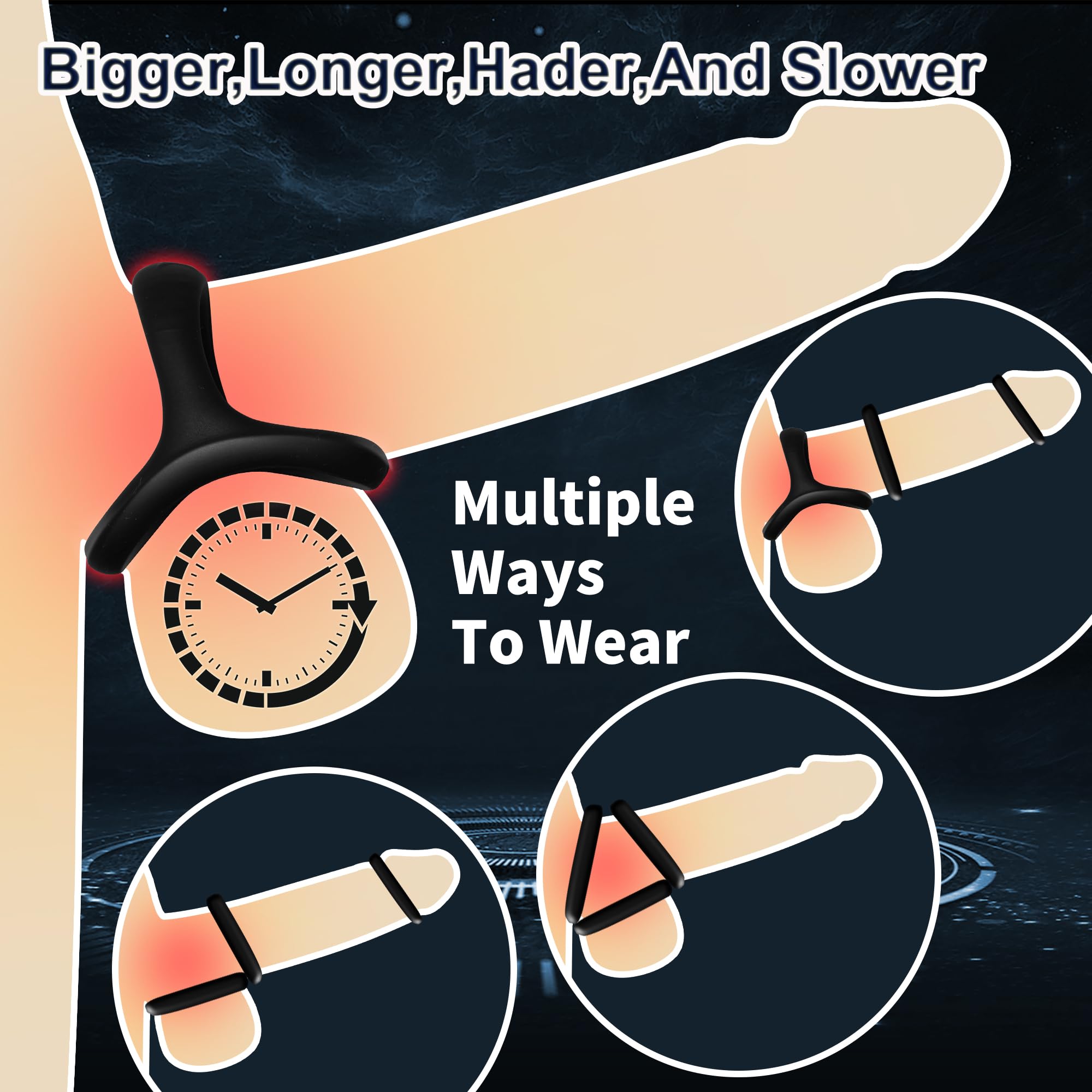 12-Pack Black Cock Rings for Men - Stronger Erection & Enhanced Pleasure - Durable Penis Rings for Longer Sex & Intense Orgasms - Perfect for Couples Play & Solo Exploration