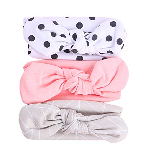 3Pcs Floral Bowknot Headbands for Girls - Elastic Baby Hair Accessories Set - Perfect for Parties, Photos & Everyday Wear