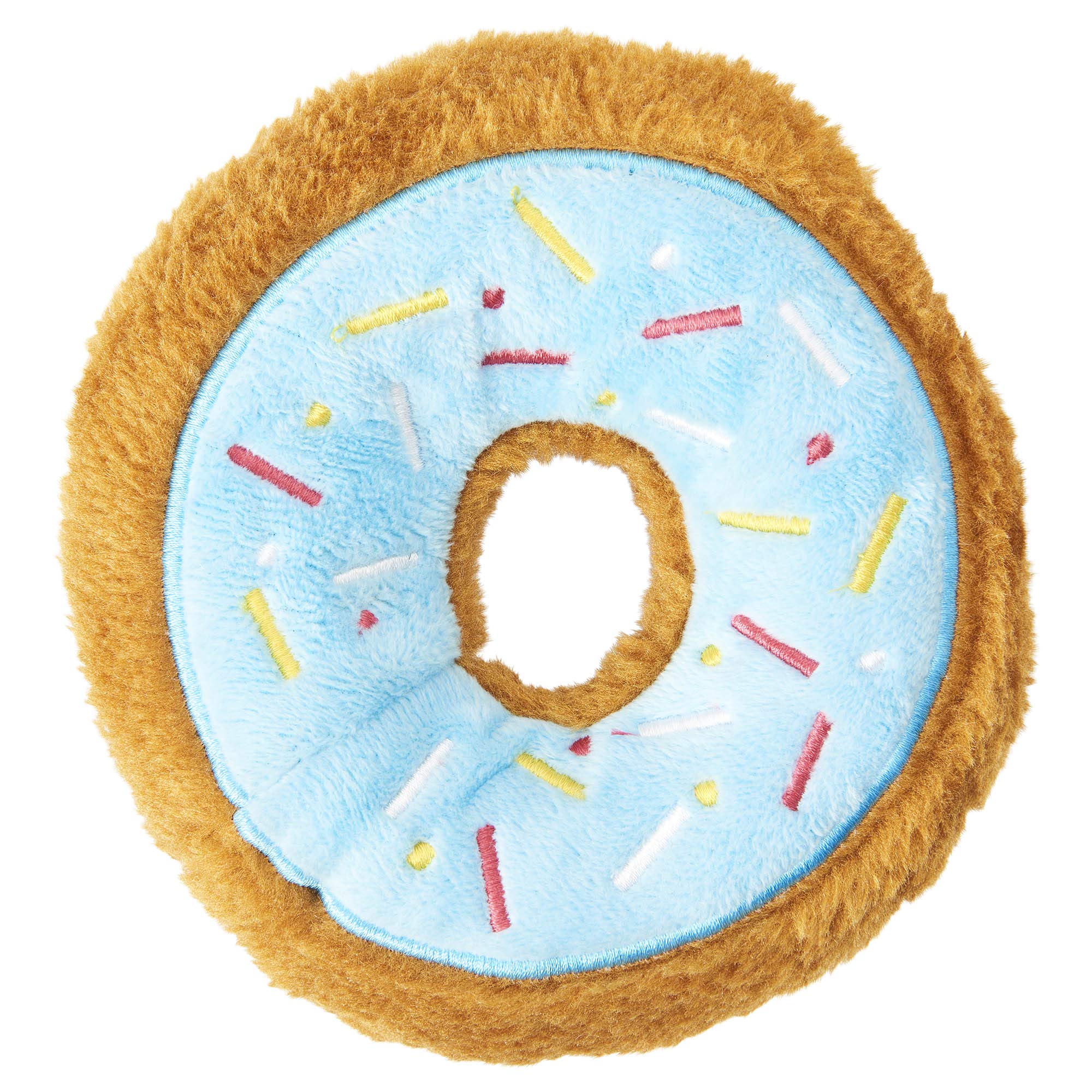 SPOT Fun Food Tasty Donut Plush Chew Toy with Self-Healing Squeaker - 7.5 Inch Durable Dog Toy for Medium Dogs & Puppies, Assorted Styles (1 Piece) - Perfect for Playtime, Training & Teething Relief