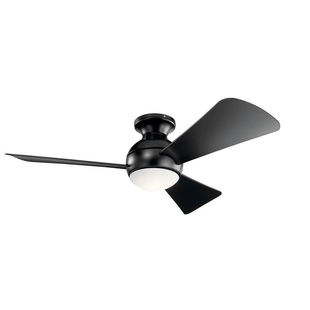 Kichler 44 Inch Sola Fan - Indoor/Outdoor Ceiling Fan with LED Light, Remote Control, Damp Rated for Patio, Bedroom, Living Room - Perfect for Home, Office, and Commercial Spaces
