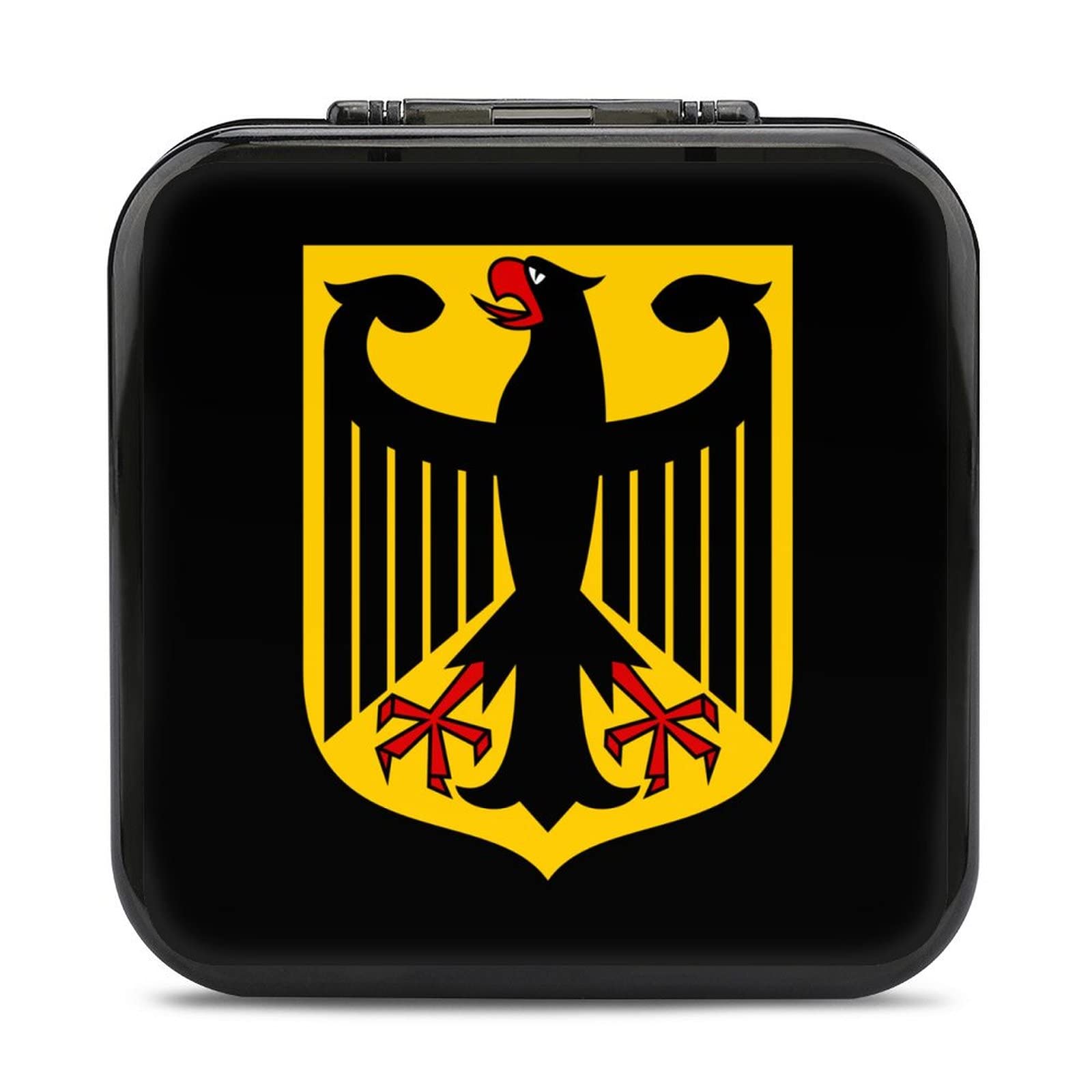 Premium German Coat of Arms Design Card Case - 24 Slot Nintendo Switch Game Card Holder with Protective Storage Box | Perfect for Travel, Gaming Parties & Collectors