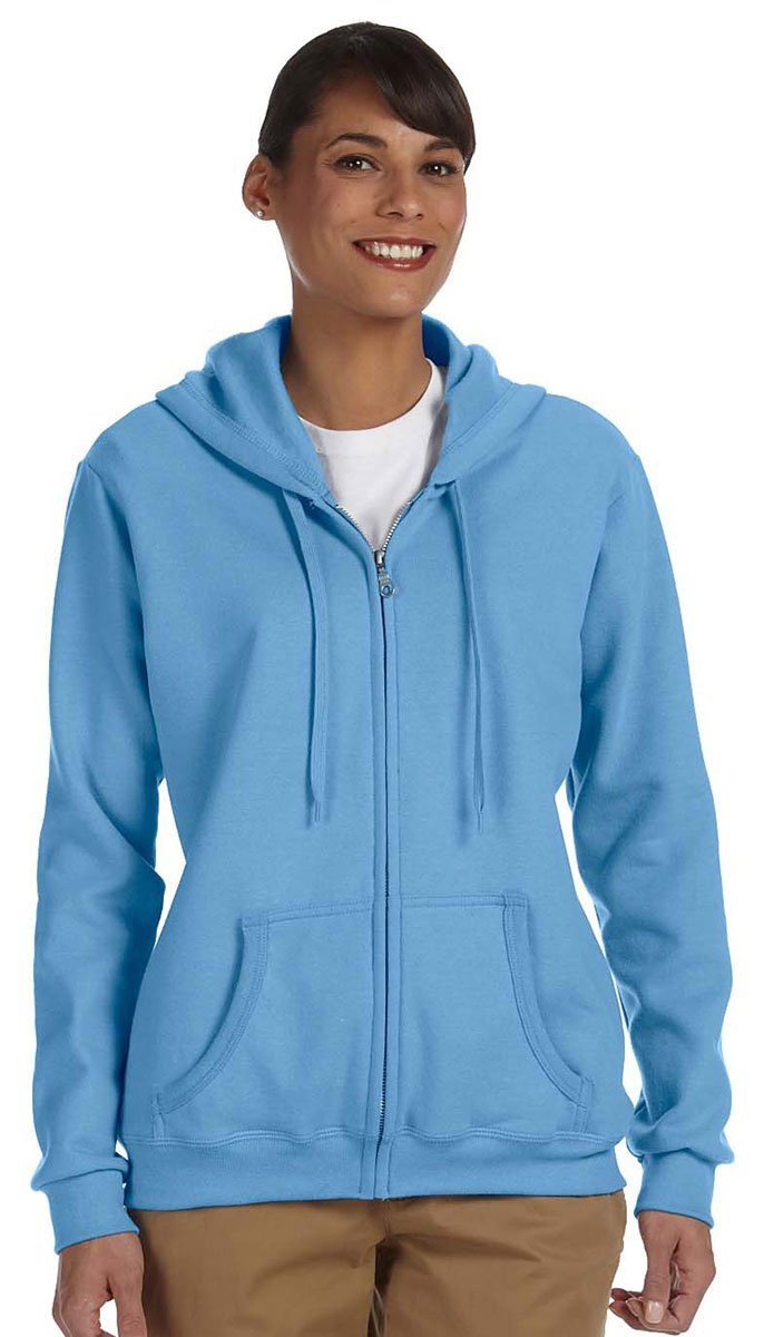 Gildan Women's Full Zip Hooded Sweatshirt - Soft Fleece Pullover Jacket for Casual Wear, Gym & Outdoor Activities