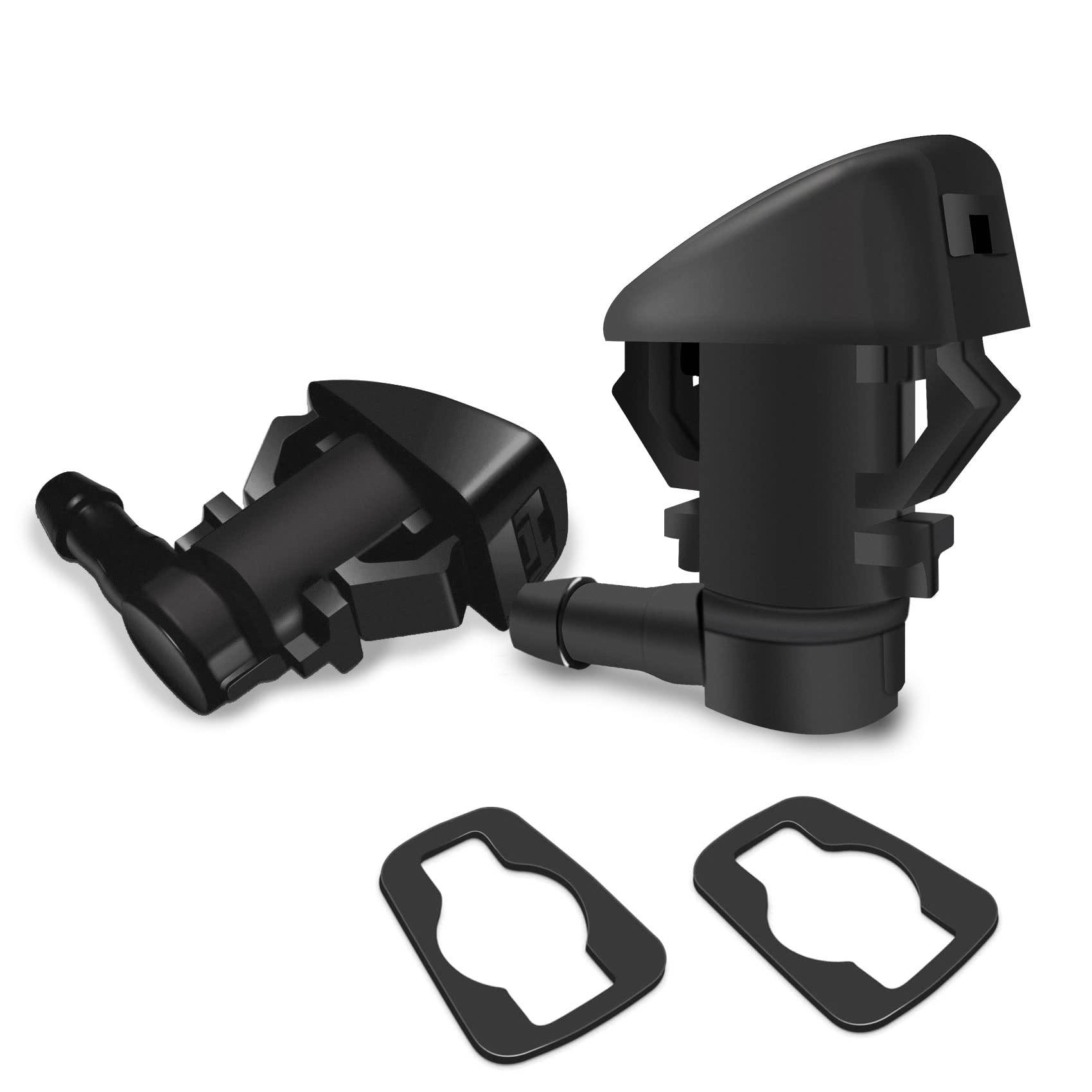 ASUBHA 2-Pack Universal Front Windshield Washer Nozzles Replacement Kit – Fits Jeep, Chevy & More (Replaces #55157323AA, 55157352AA, 55372143AB, 68260443AA, 55079049AA, 15247800) – Perfect for Off-Roading, Winter Driving & Daily Commute