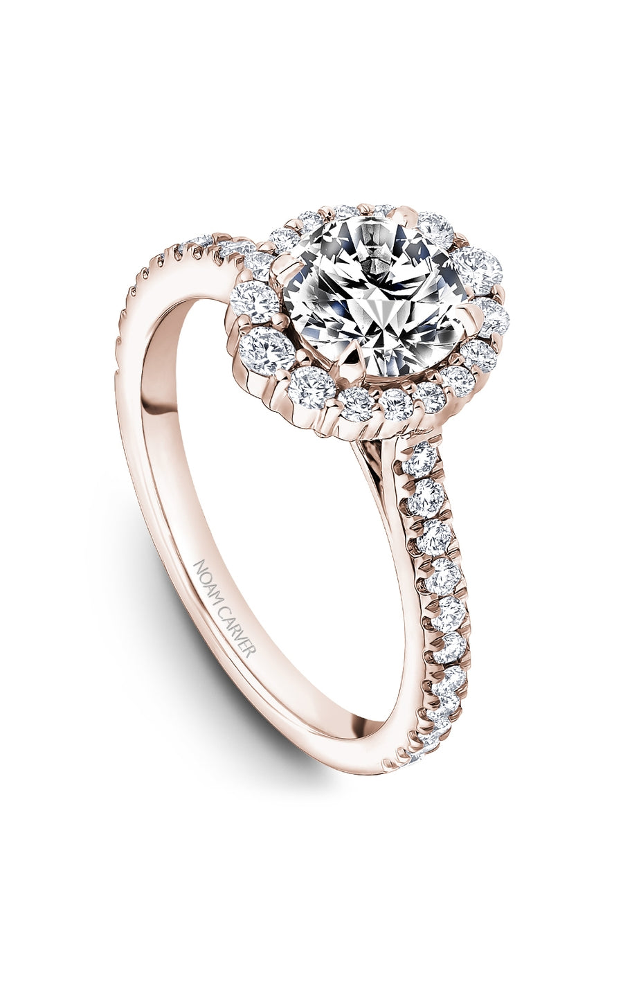 Noam Carver B521 01RA Diamond Engagement Ring for Women - 14K White Gold Bridal Wedding Band, Perfect for Proposals & Anniversary Gifts