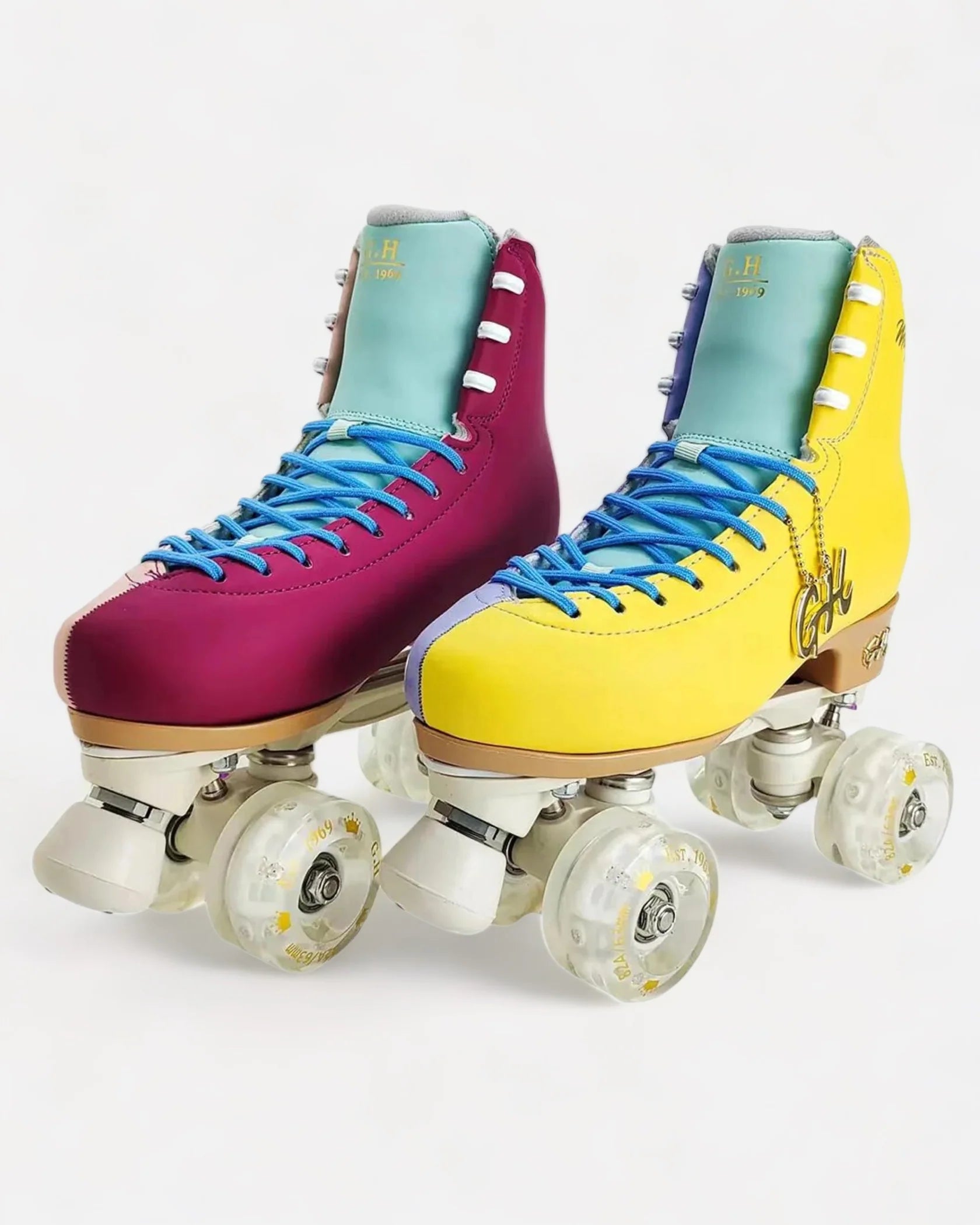GH Street Magic Quad Roller Skates - Color Jam Style for Adults & Teens - Perfect for Outdoor Skating, Rink Roller Derby & Retro Disco Parties