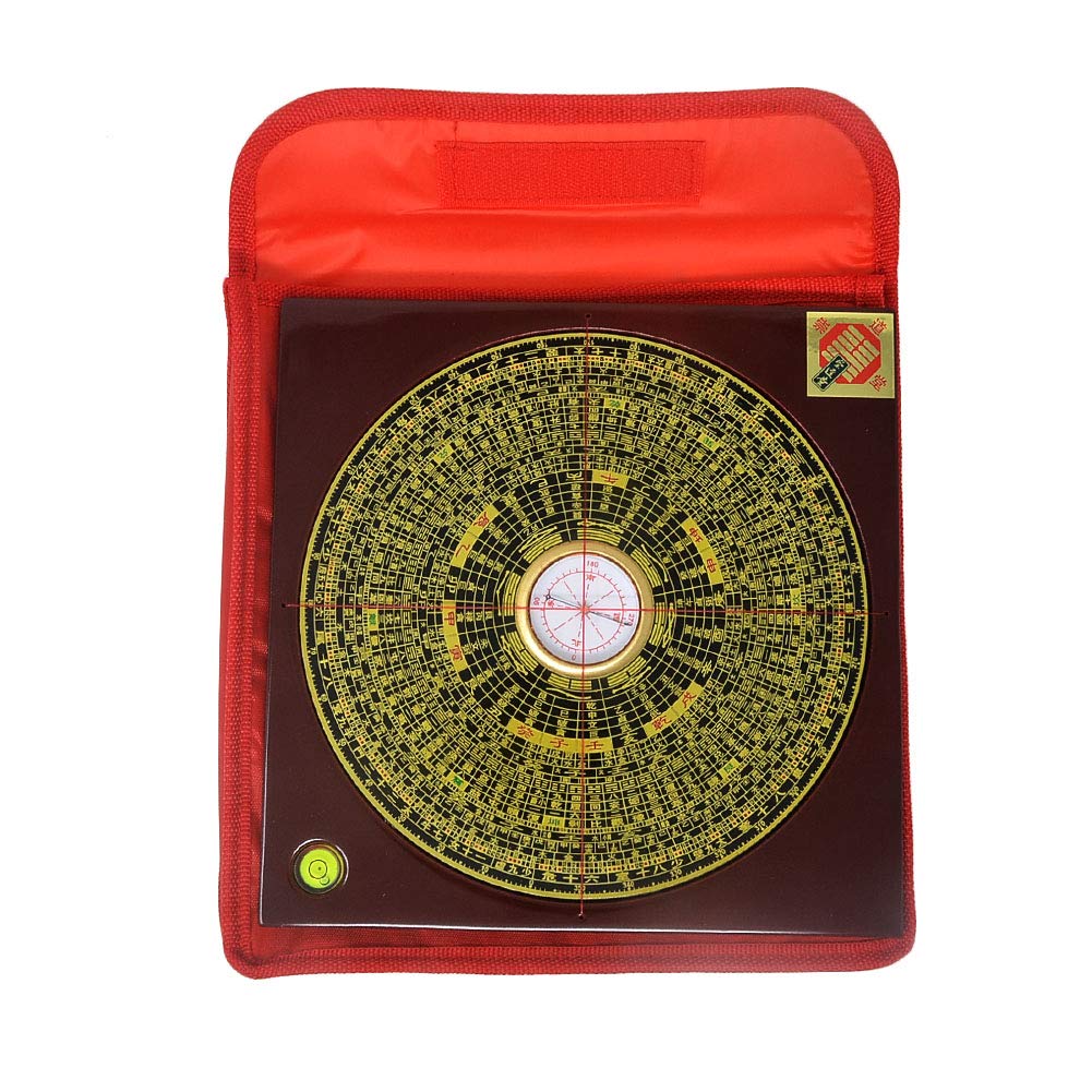 8 Inch Feng Shui Compass Luo Pan - Traditional Chinese Geomancy Tool with Free Red String Bracelet (J2352) - Perfect for Feng Shui Readings, Home Decoration & Spiritual Practices