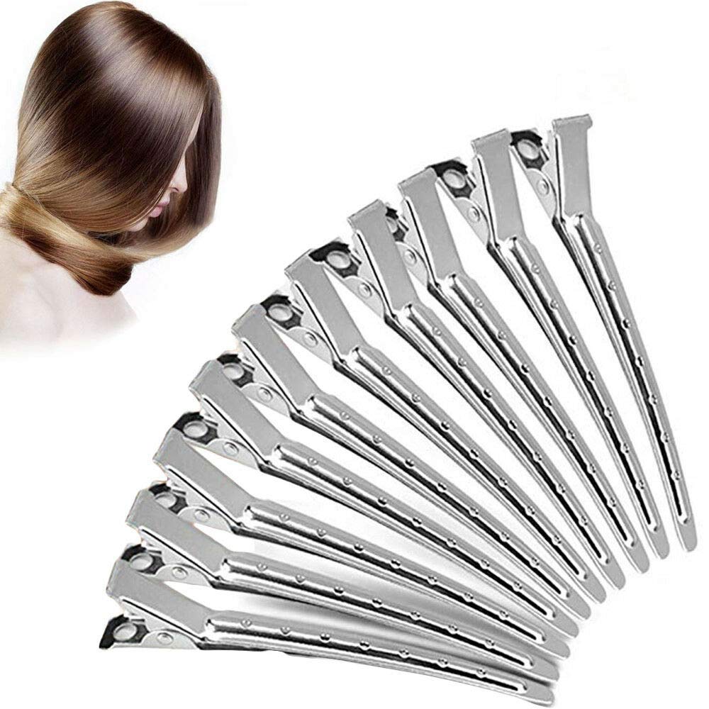 Professional Steel Hair Sectioning Clips for Salon & Styling - Large Hair Styling Clips for Women & Girls - Perfect for Hairdressing, Braiding, Coloring & Updos