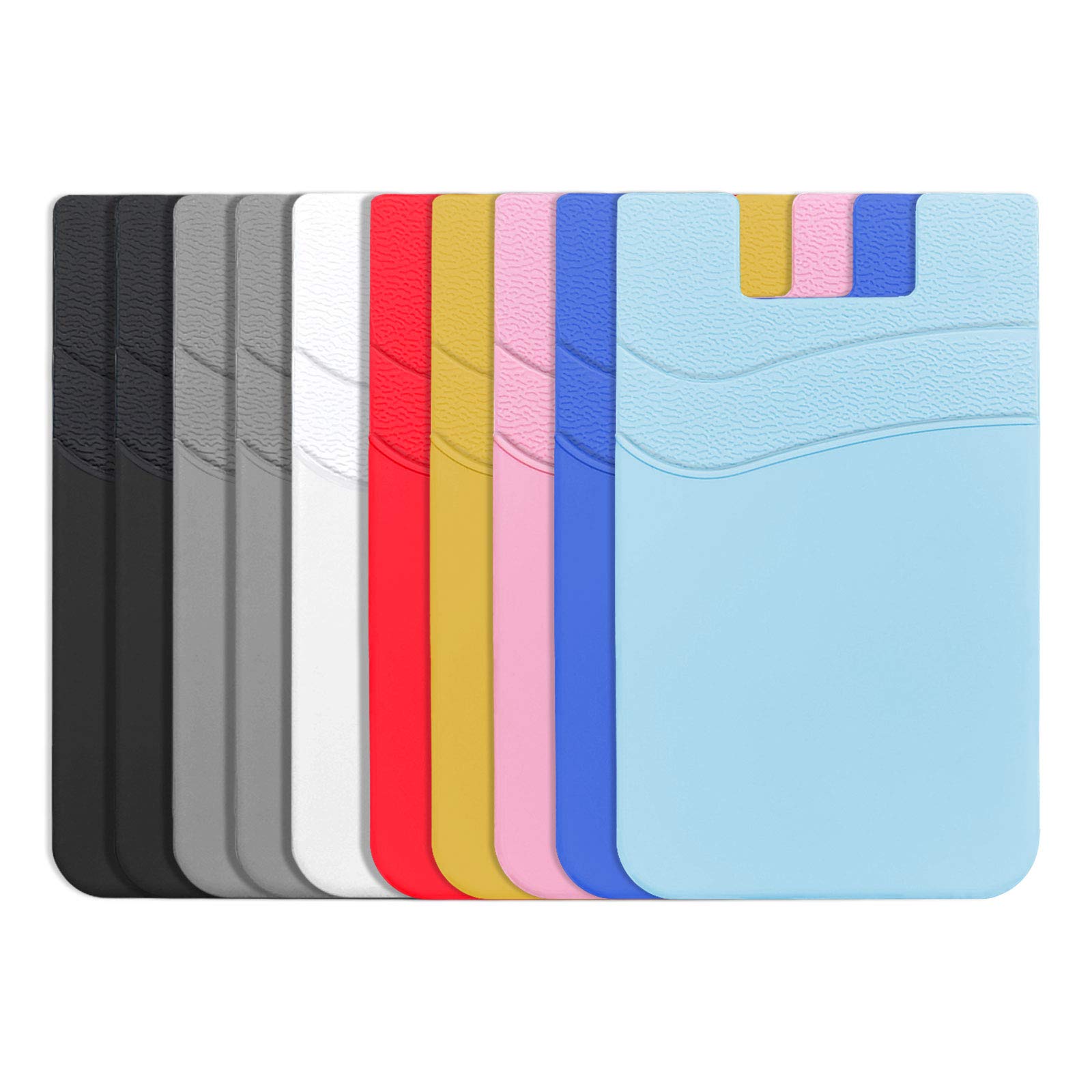 Senose 10 Pack Phone Card Holder - Strong Adhesive Sticker Wallet for iPhone & Android - Stick On Back Pocket for Credit Cards, ID & Cash (Perfect for Travel, Gym & Everyday Use)