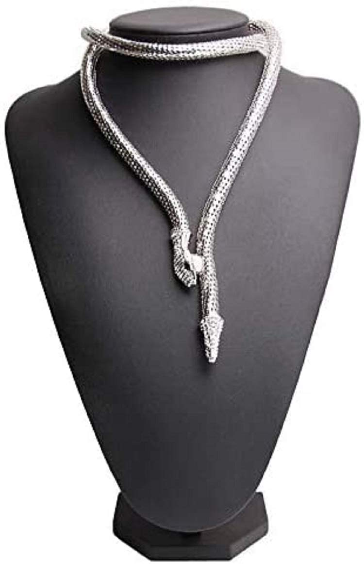 Snake Choker Necklace for Women - Silver & Gold Retro Jewelry for Halloween & Costume Parties
