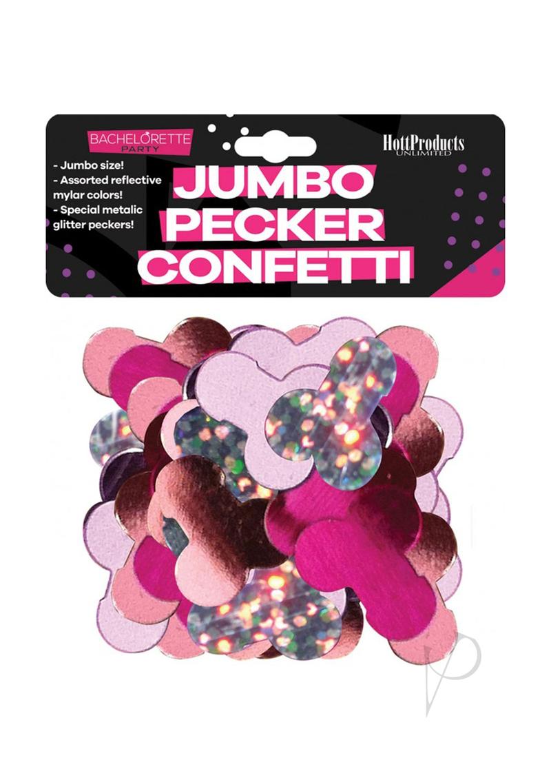 Bachelorette Party Mylar Pecker Confetti - Jumbo Multicolor for Bachelorette Decorations & Bridal Shower Fun