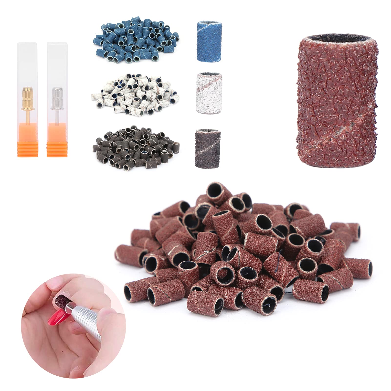 2-Pack 400pcs Nail Art Sanding Bands - 0.5