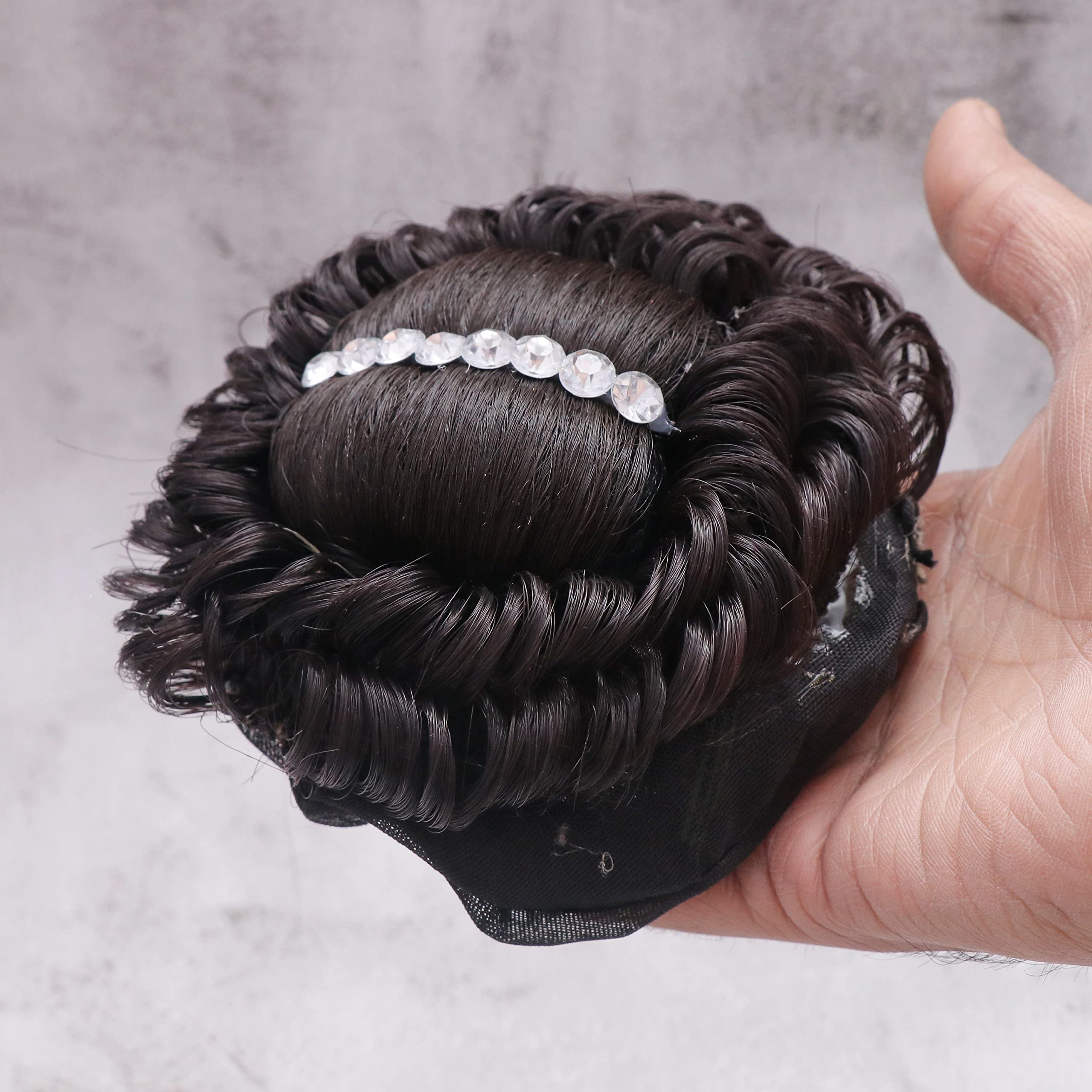 Shivarth 8 Stone Artificial Juda Hair Bun - Clip-in Hair Extension & Wig for Women & Girls | Perfect for Weddings, Cosplay & Daily Styling