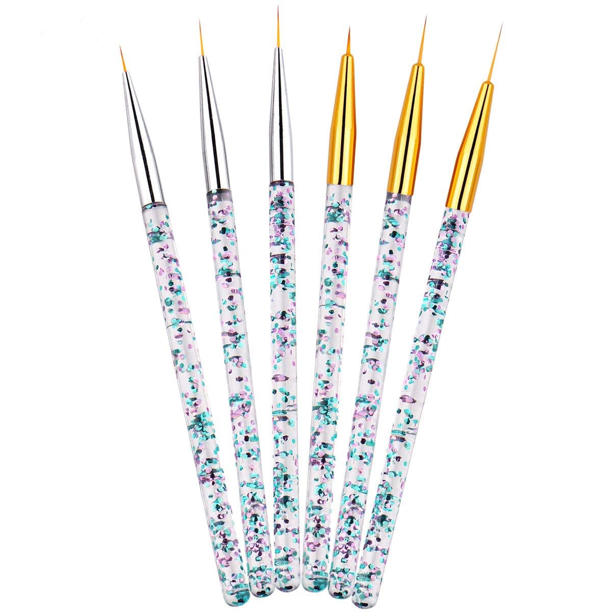 NAILWIND 3-Piece Nail Art Liner Brush Set for UV Gel & Acrylic Nails - Professional Nylon Brushes (7mm, 9mm, 11mm) - Perfect for Salon, Home Manicure & Nail Design Artistry