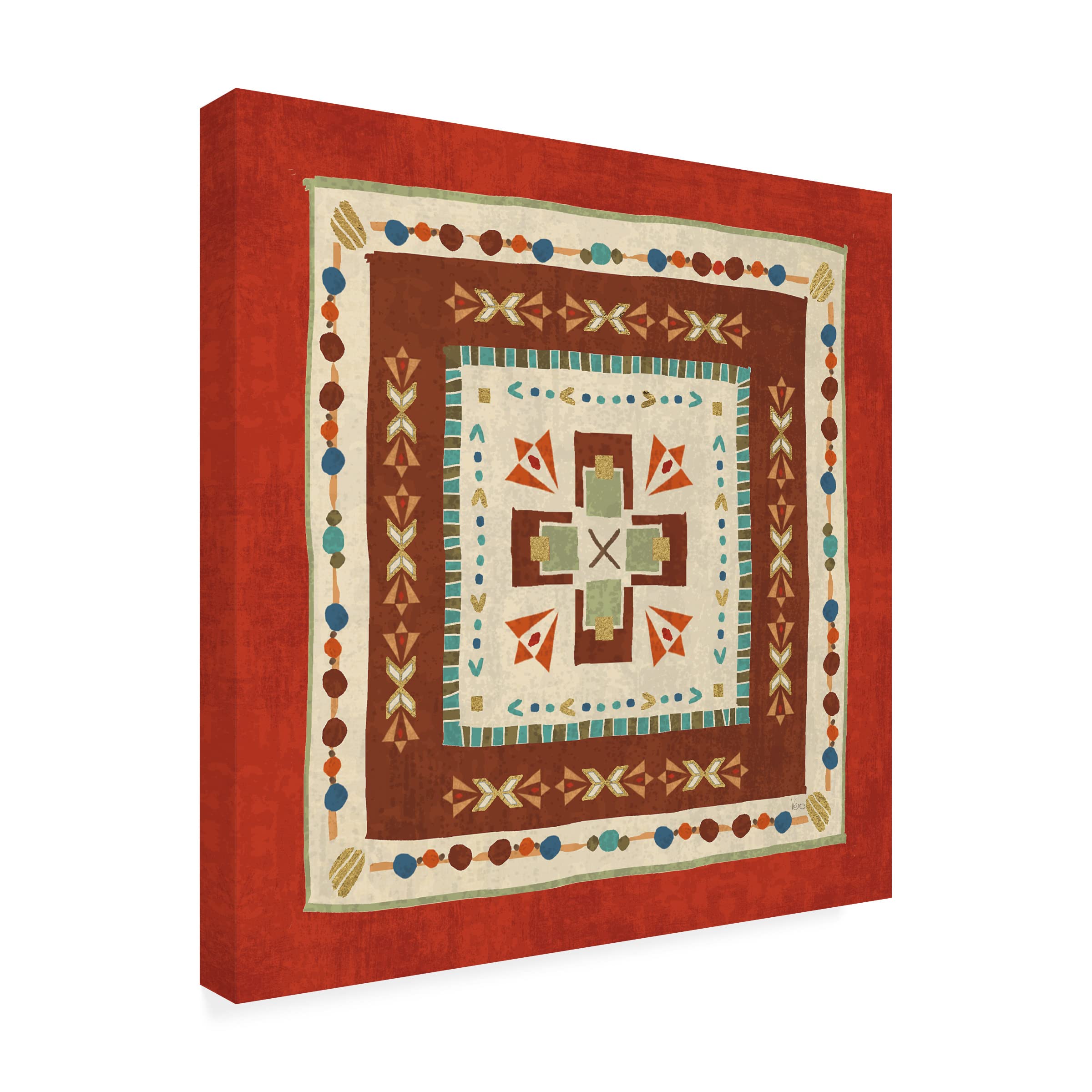 Trademark Fine Art 'Southwest At Heart Tile VI' Canvas Wall Art by Veronique Charron - Southwestern Home Decor for Living Room, Bedroom & Office