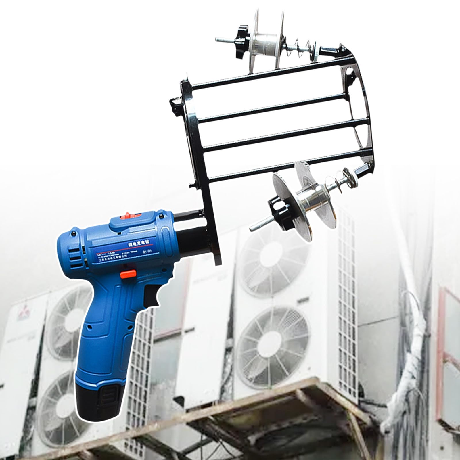 12V Electric Air Conditioning Tape Winding Machine - Copper Pipe Taping Tool with Cut-Resistant Gloves for 7cm HVAC Pipe & Cable Wrapping | Perfect for AC Installation, Repair & Maintenance