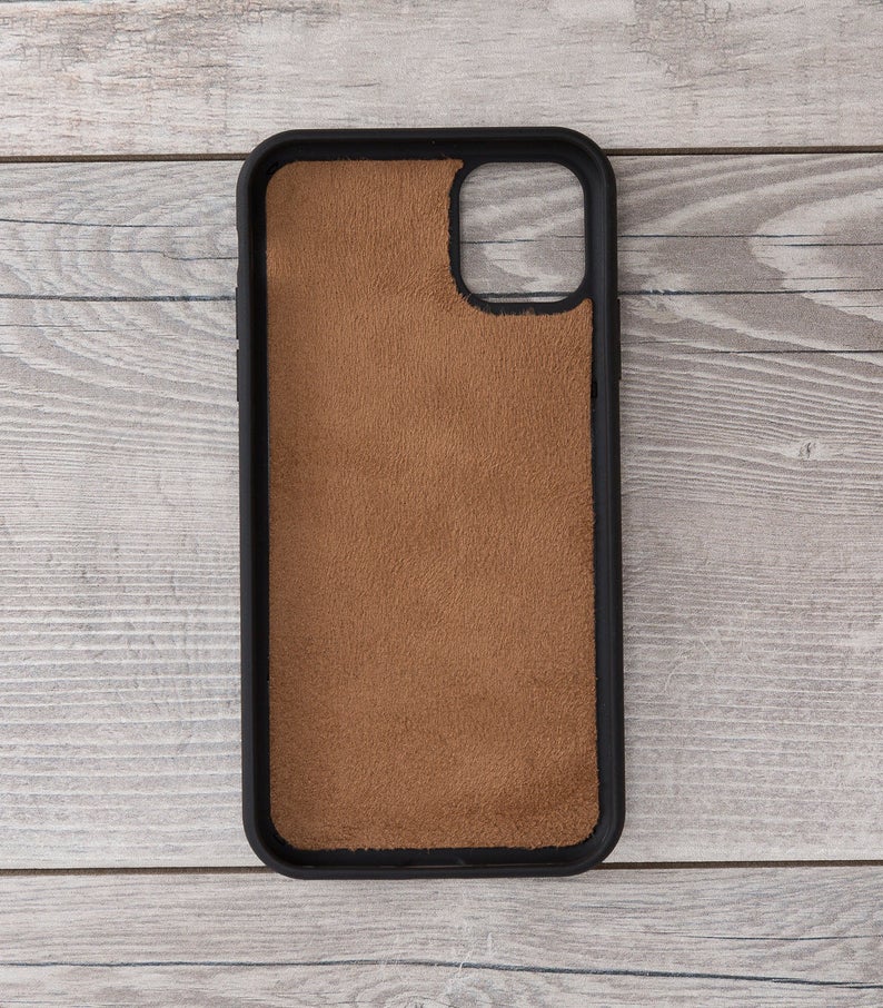 Premium Burnished Brown Leather Magnetic Wallet Case for iPhone 11/11 Pro/11 Pro Max - Slim Protective Cover with Card Slots for Everyday Use & Travel