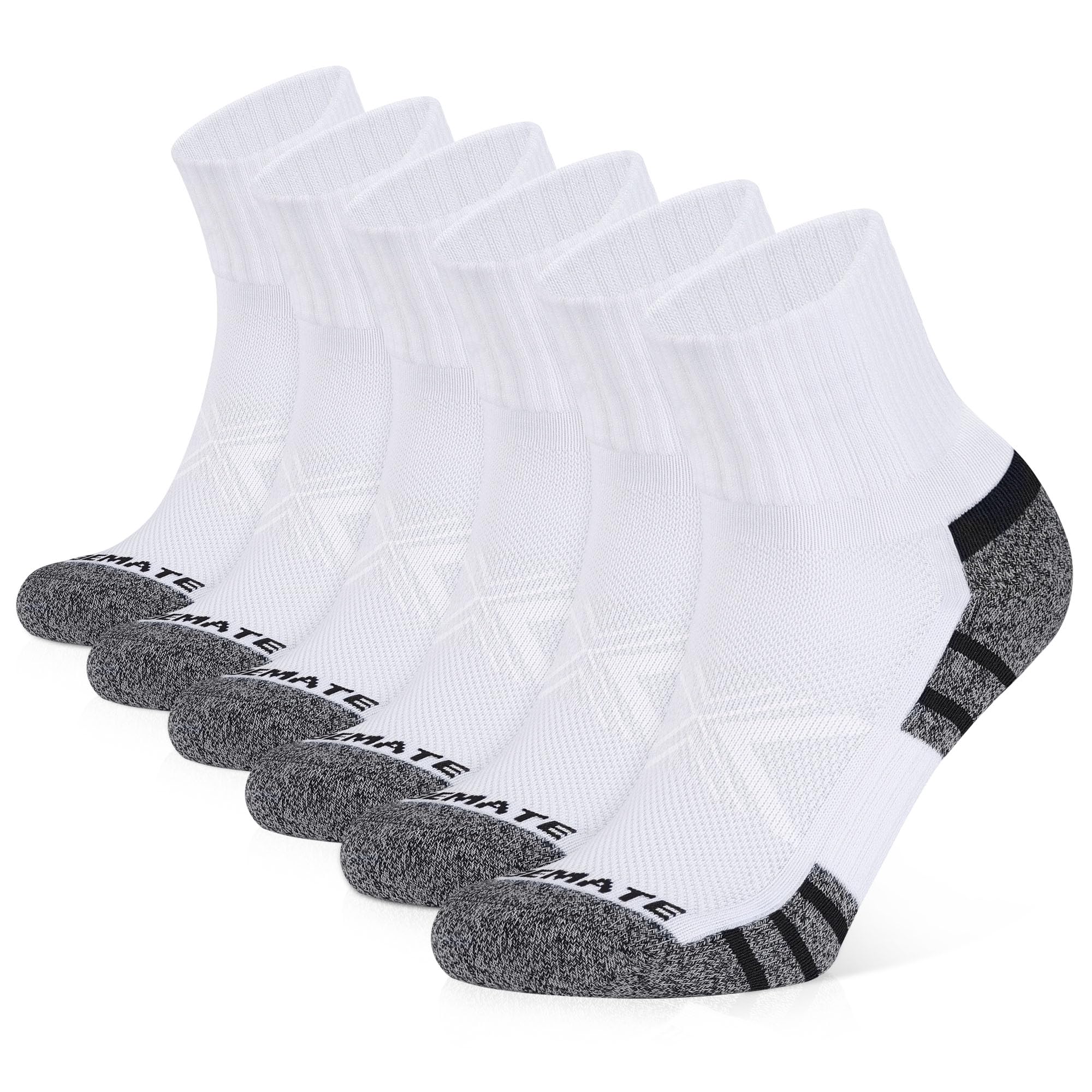 CLOSEMATE 6 Pack Men's Breathable Ankle Socks - Cushioned Athletic Running Socks with Arch Support - Moisture Wicking Cotton Sports Socks for Gym, Jogging & Daily Wear