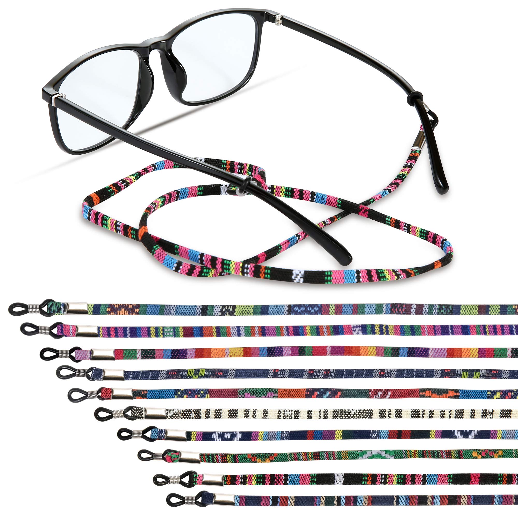 10 Pcs Colorful Eyewear Straps - Unisex Sunglass Lanyards for Sports & Outdoor