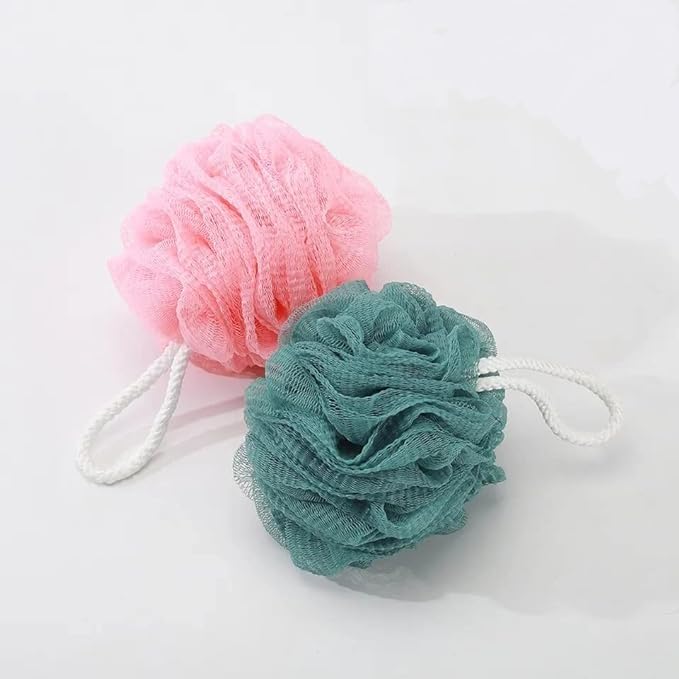 Exfoliating Bath Shower Loofah Sponge Pouf - Ultra-Soft Round Body Scrubber for Men & Women - Gentle Skin Exfoliation & Cleansing - Perfect for Daily Shower & Spa Routine (Pack of 1)