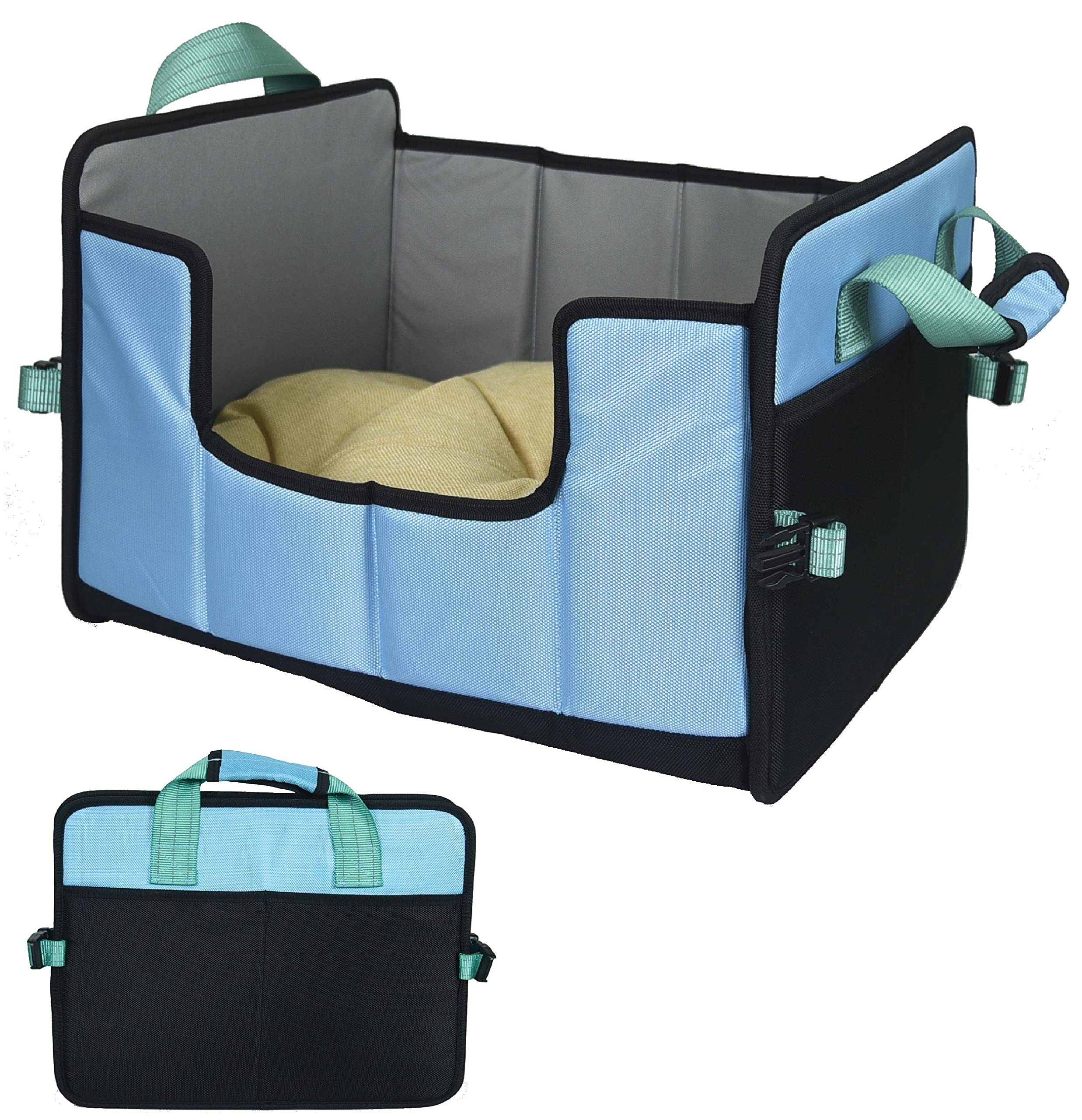 Pet Life Travel-Nest Folding Portable Cat & Dog Bed - Small Size, Blue - Perfect for Travel, Camping & Home Use