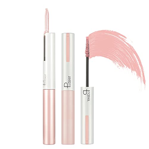 Pudaier 4D Fiber Colorful Lash Mascara - Light Pink | Volumizing & Lengthening Waterproof Mascara for Thicker, Longer Lashes | Smudge-Proof, Long-Lasting Formula | Perfect for Everyday Makeup, Date Night & Special Occasions (1 Piece)